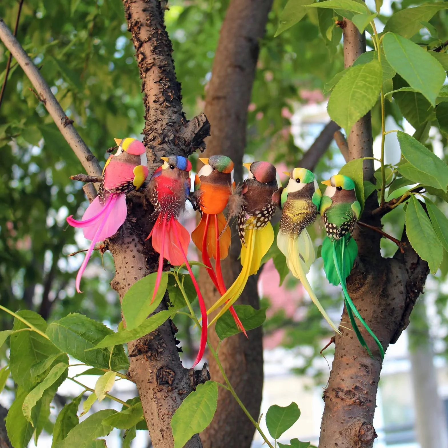 Pájaros Artificiales,Pájaros de Plumas de Espuma Artificial Pájaros de Imitación con Plumas Figuras de Pájaros Modelo de Pájaro Pluma Pájaro Decorativo para DIY Jardín Boda(12 Piezas)