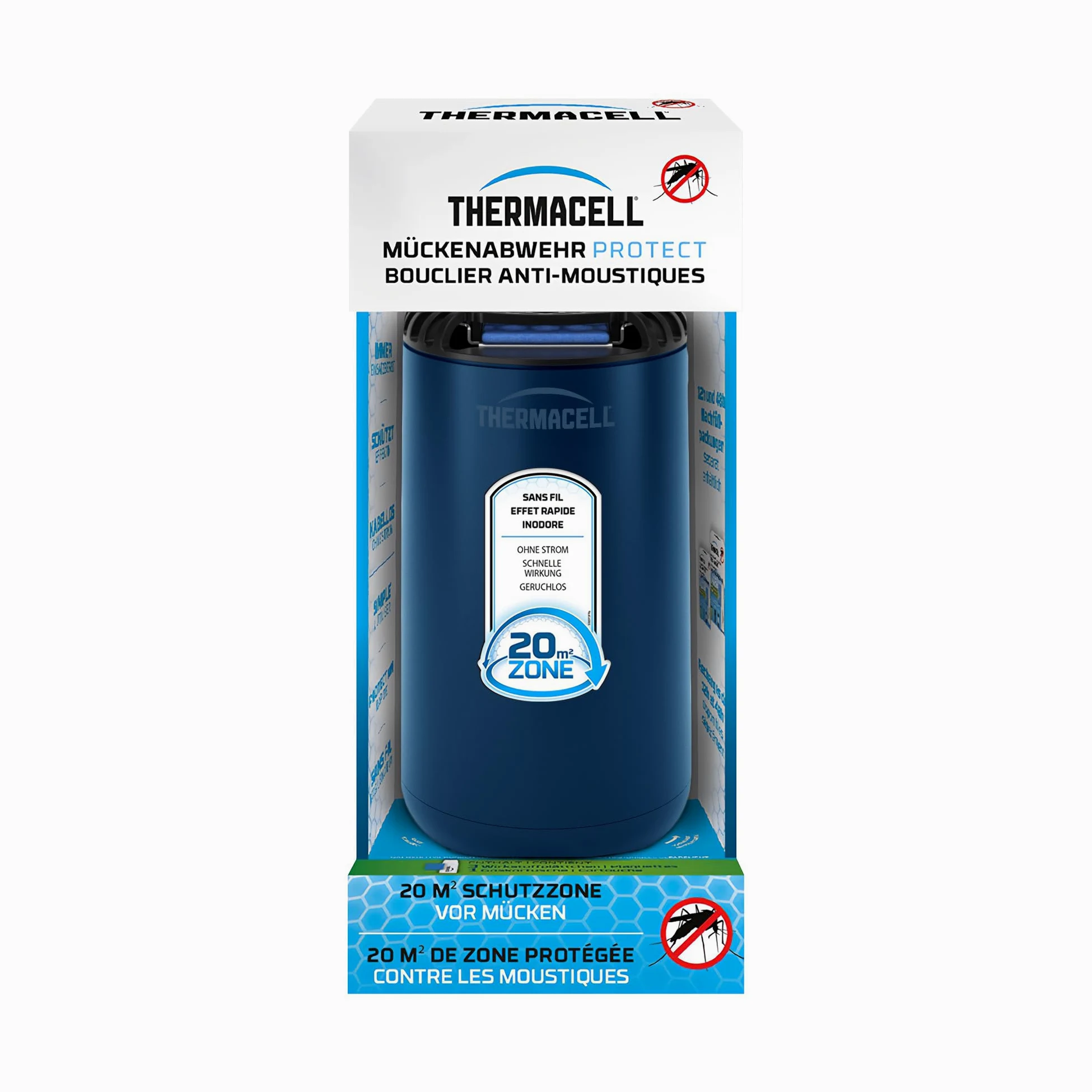 Thermacell - Pack difusor Azul + recargas de 120 Horas | hasta 132 Horas de Uso | Anti Mosquito y Mosquito Tigres | Zona de protección 20 m² | Efecto rápido | Inodoro | Azul