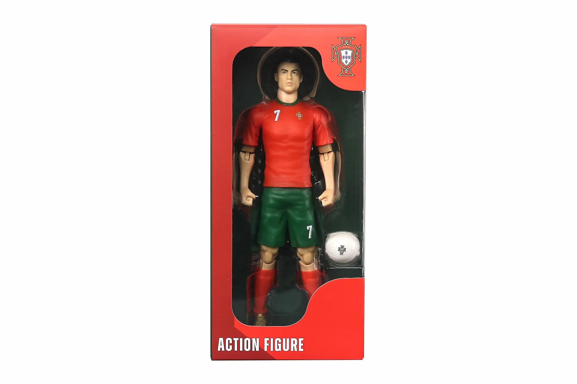 Megableu Ronaldo Figura de fútbol 20 cm articulada con licencia oficial 10 puntos de articulación juguete Portugal