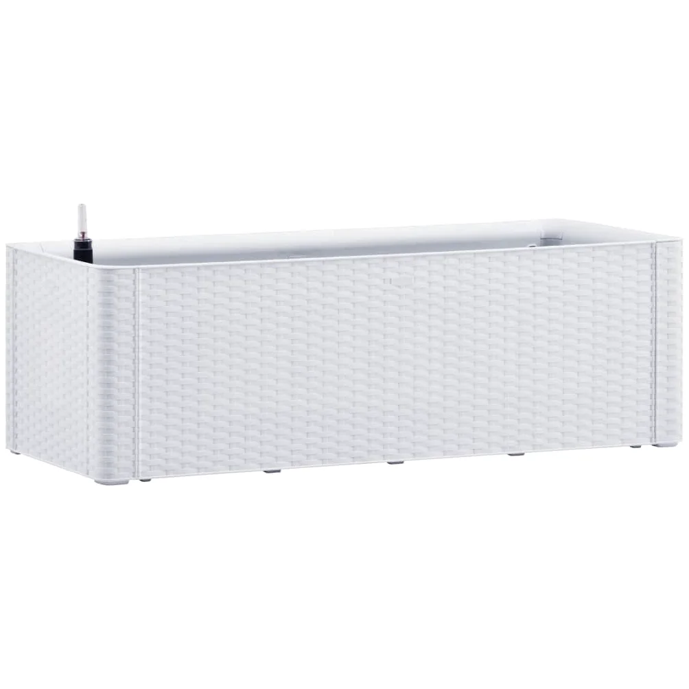 Arriate con Sistema de Riego Automático Blanco 100x43x33 cm PP Jardinera de Jardín Interior Exterior Macetero Terraza Resistente a Los Rayos UVA, a la Intemperie y a Las Heladas