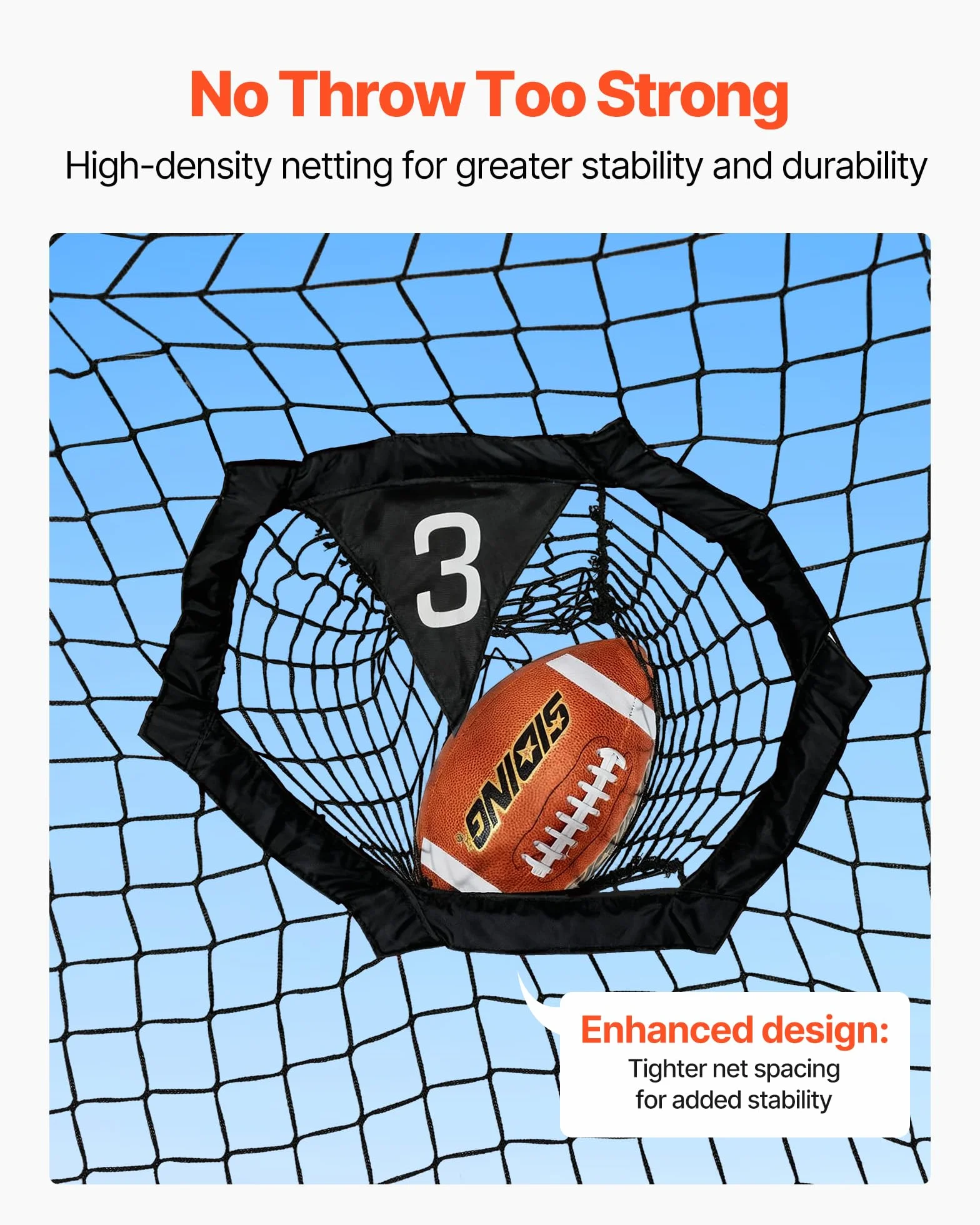 VEVOR Red de Lanzamiento para Entrenador de Fútbol, 274 x 106 x 243 cm, 6 Bolsillos, Negro
