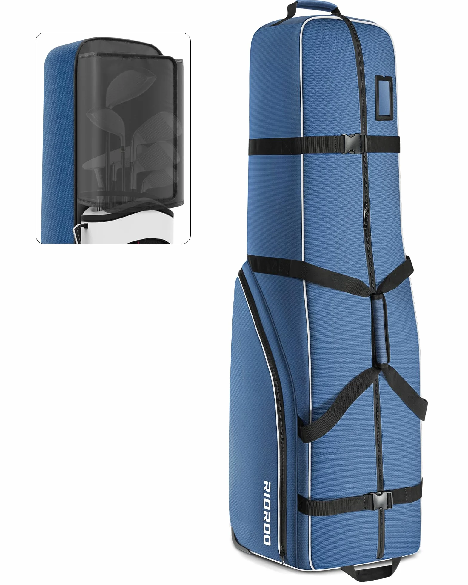 Bolsa de Viaje de Golf con Ruedas Impermeable Oxford Resistente al Desgaste Estuche Acolchado Duradero