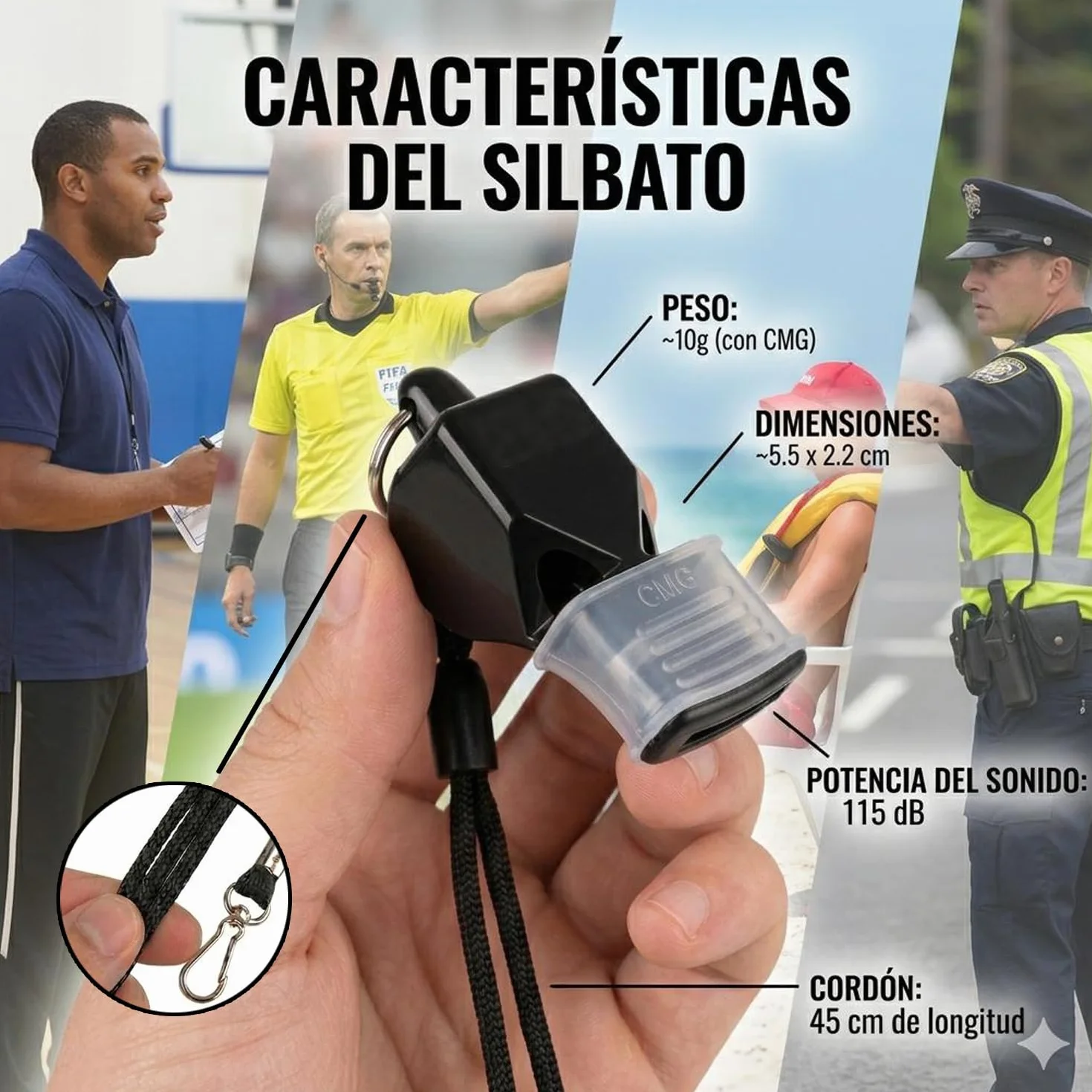 Fox Classic Silbato árbitro Profesional 2 uds. para fútbol baloncesto voleibol socorrista