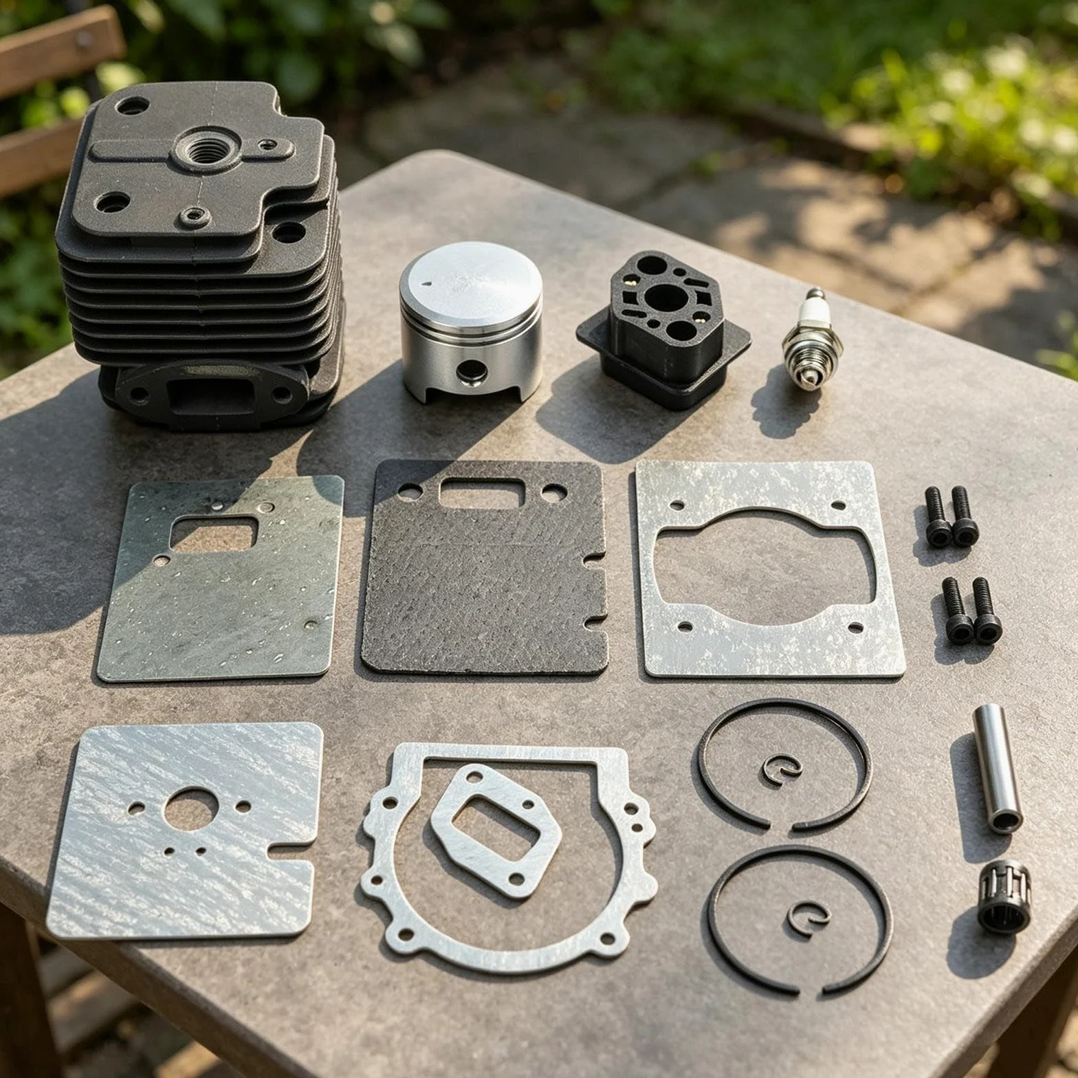 FUBESK Kit de pistón cilíndrico Pb-770 Pb-770H Pb-770T Soplador de mochila, juego de reconstrucción de motor de metal con anillos de junta de cojinete de pasador, A130001050 V100000290 Arrancador de