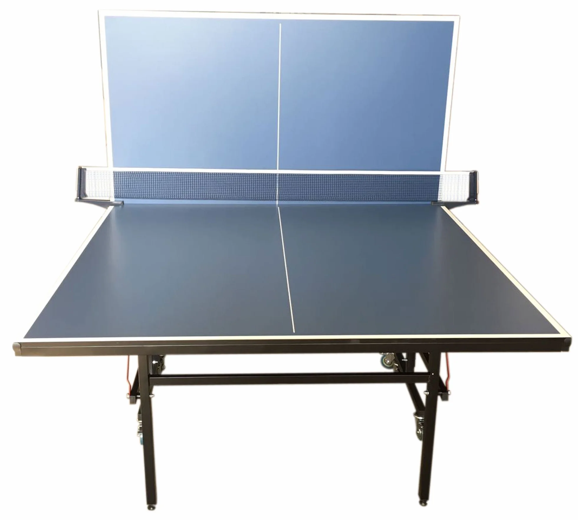Mesa de tenis de mesa compacta azul para interiores