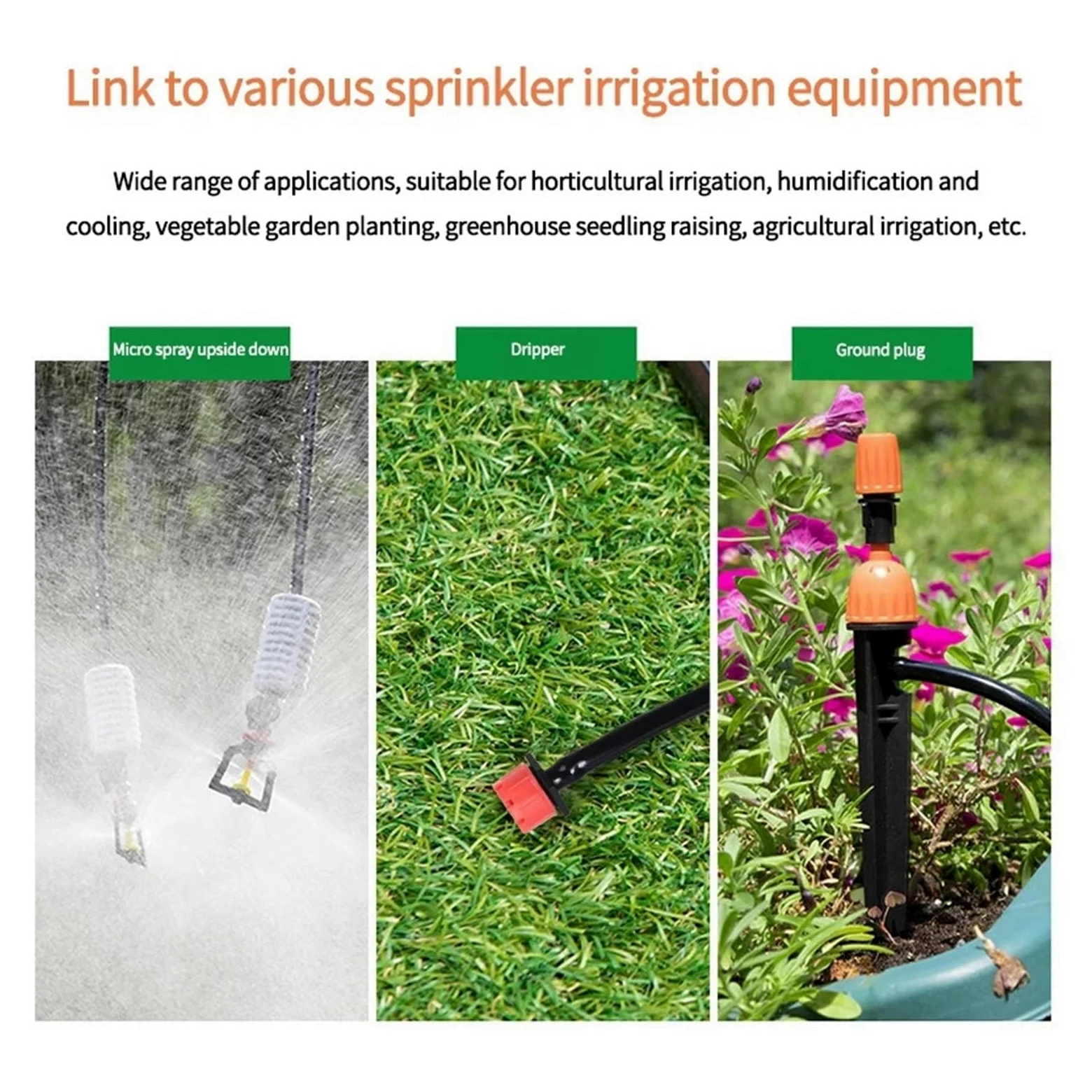 Manguera de jardín ligera extensible Manguera de riego for jardín, sistema de riego por microgoteo, tubería for plantas de invernadero, flores, tubería(50M)