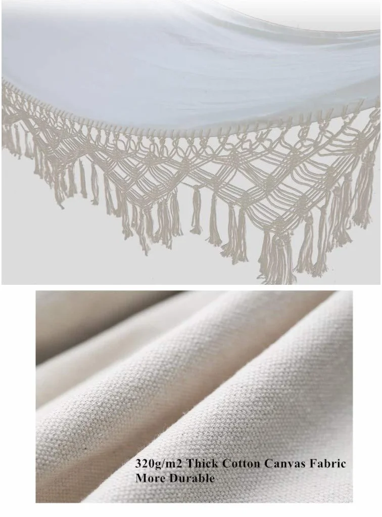 Hamac de Jardin Hamaca Colgante Doble de Algodón con Flecos para Colgar en la Playa o en el Patio Exterior Hamaca Bbrasileña (Crudo, 240cm*150cm,MAX Load 450lbs 50)