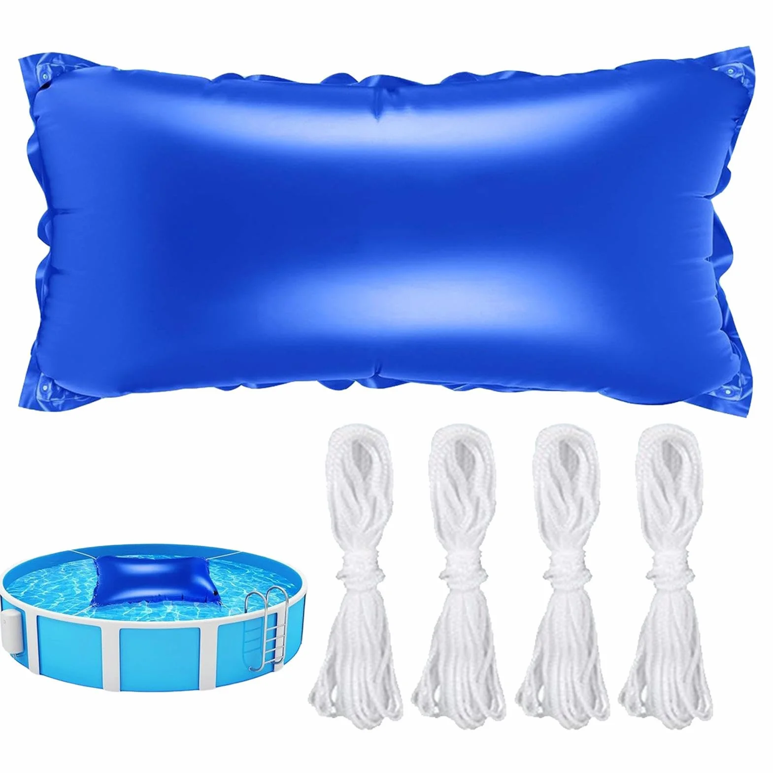 Almohada Inflable para Piscina | Almohada Aire para Piscina Resistente al frío Cojín de Aire para Piscinas para el Invierno Kit de Cierre Piscinas para el Invierno, con Cuerda de 4 Metros