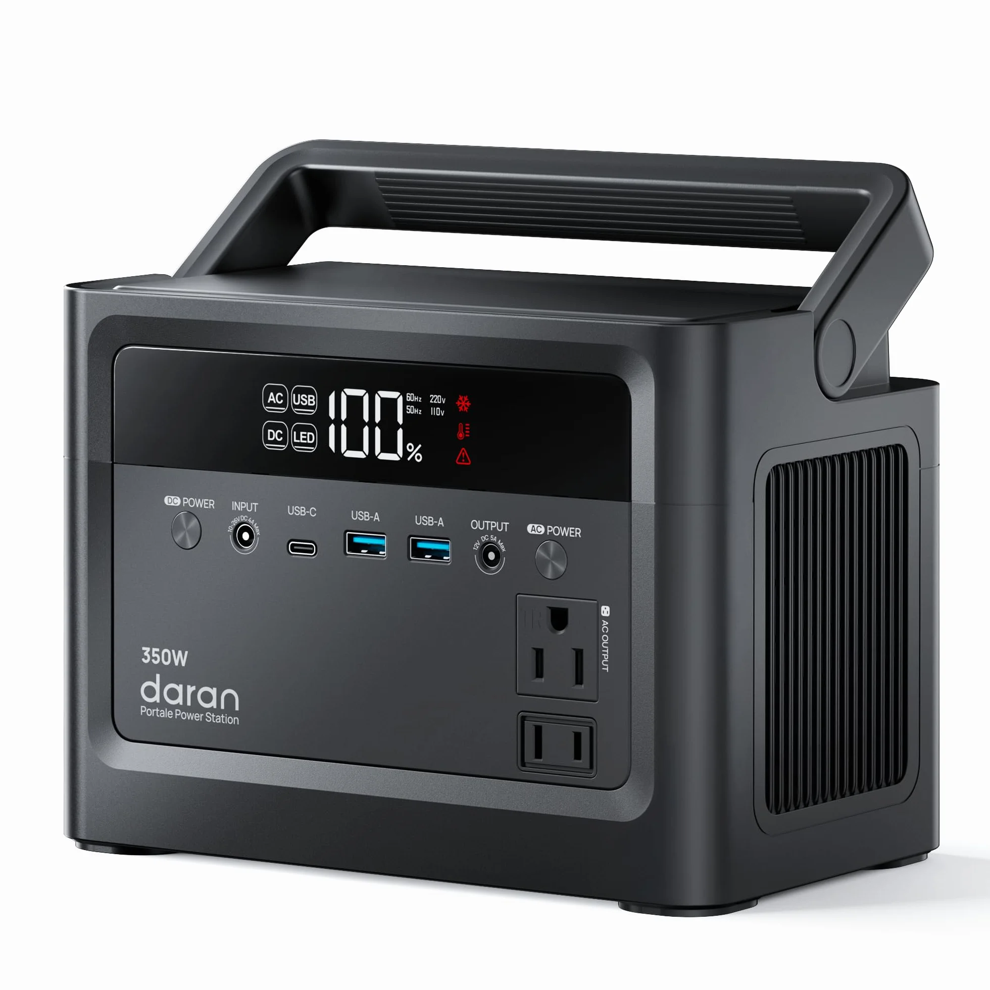 Estación de energía portátil 2026 de 350 W, batería LiFePO4 de 230,4 Wh, banco de energía de 110 V de onda sinusoidal pura, salida de CA de 700 W, generador solar de carga rápida para camping