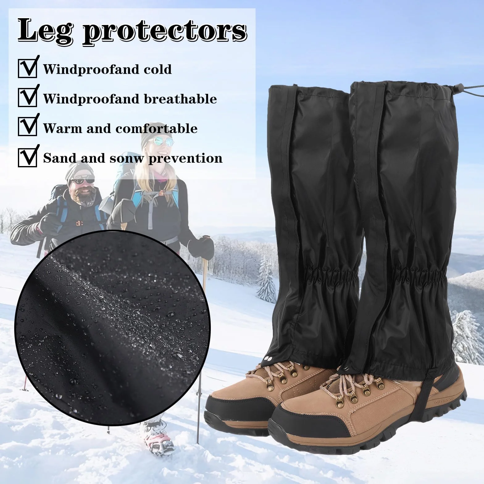 Polainas Impermeables Senderismo Trail Running Cubre Pantalón Protección