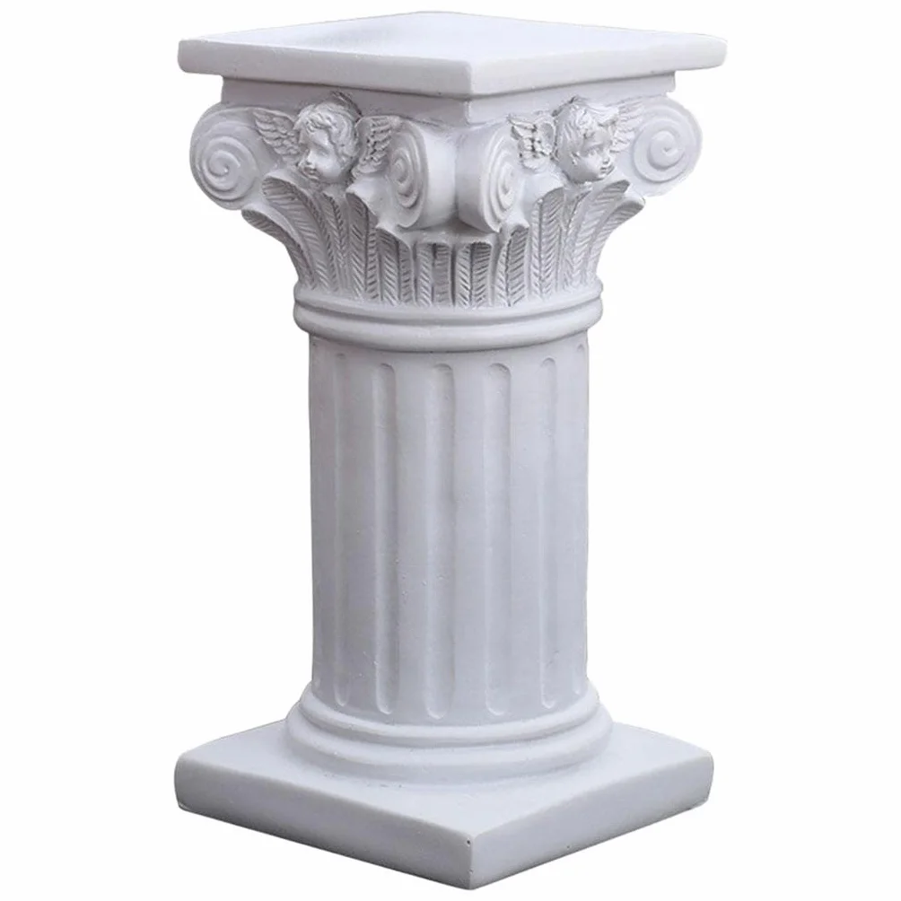 N/A Estatua de Columna Griega Pilar Romano Creativo, Soporte de Pedestal de Resina, de Escultura, Decoración de Cocina para El Hogar Al Aire Libre, L, L Cuadrado, Individual