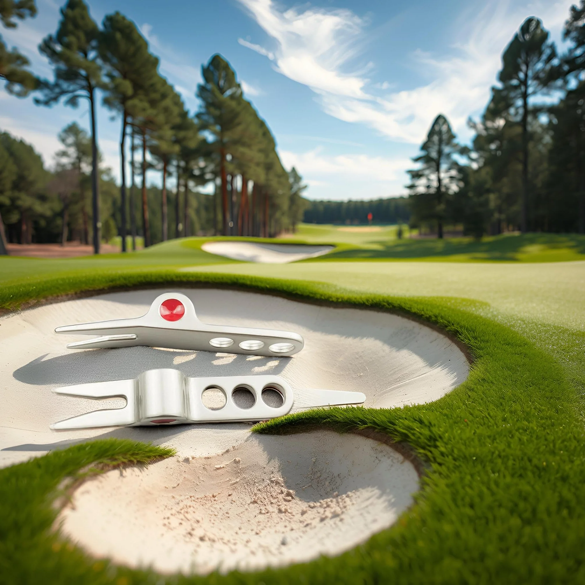 Herramientas de reparación de horquilla de pelota de golf plateada, compatible con Cameron Divot, Scotty Golf