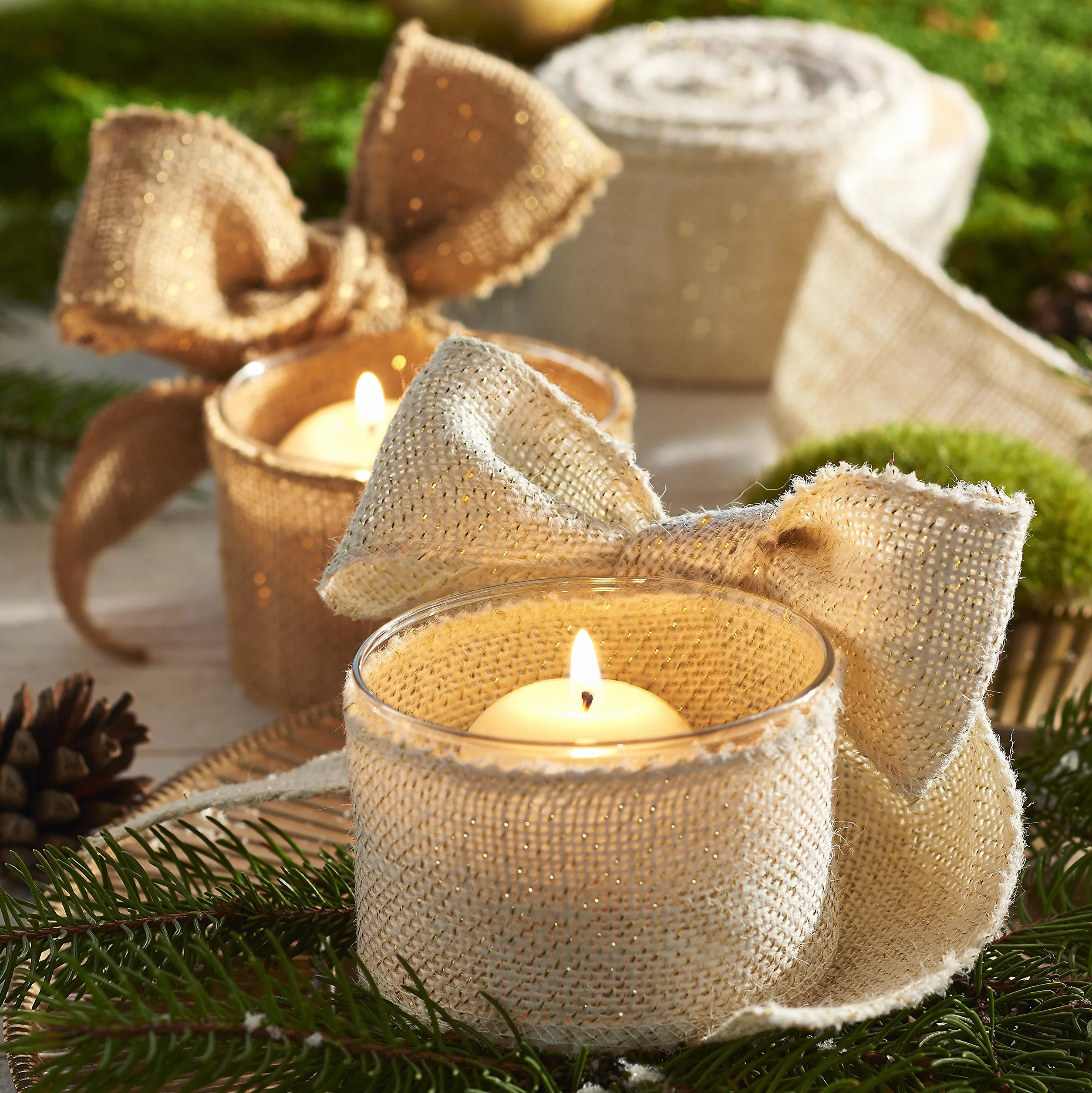 La Cordeline - Cinta de arpillera natural, 20 cm, rollo de 18 metros, para manualidades, decoración, jardinería