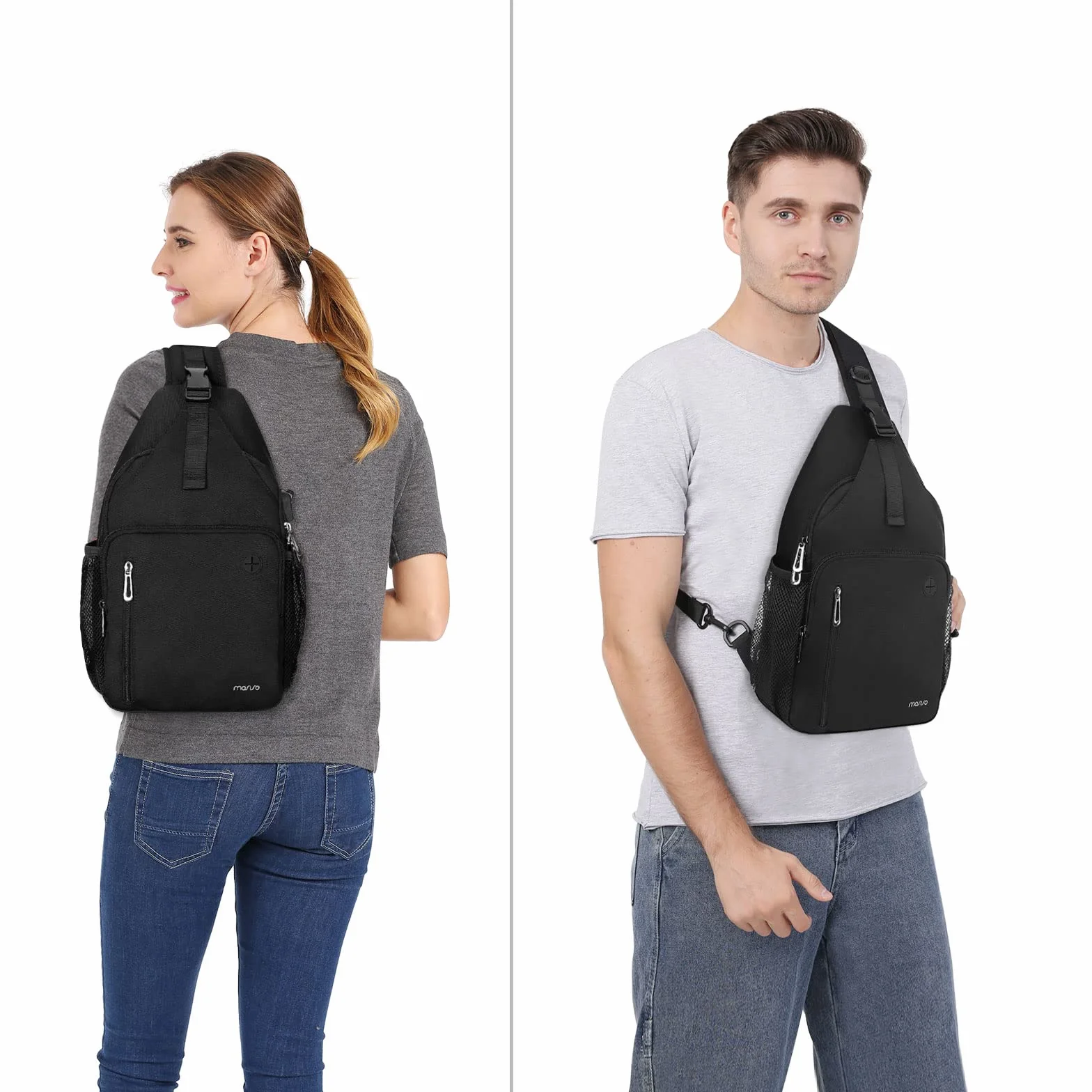 MOSISO Bolsa Mochila Sling Viaje Senderismo Hombro Cruzada Pecho con Puerto Carga USB
