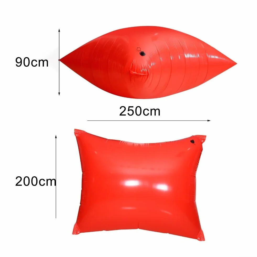 Cojín inflable para piscina de invierno, cojín inflable para cerrar la piscina, resistente al frío, cojines de aire grandes con ojales (200 x 250 x 90 cm)