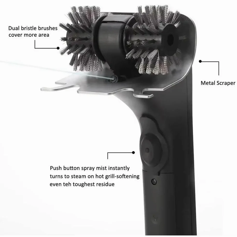 Cepillo EléCtrico Para Limpiar Parrillas, InaláMbrico Y Recargable, Con 2 Cabezales, Ideal Para BañOs Y Cocinas
