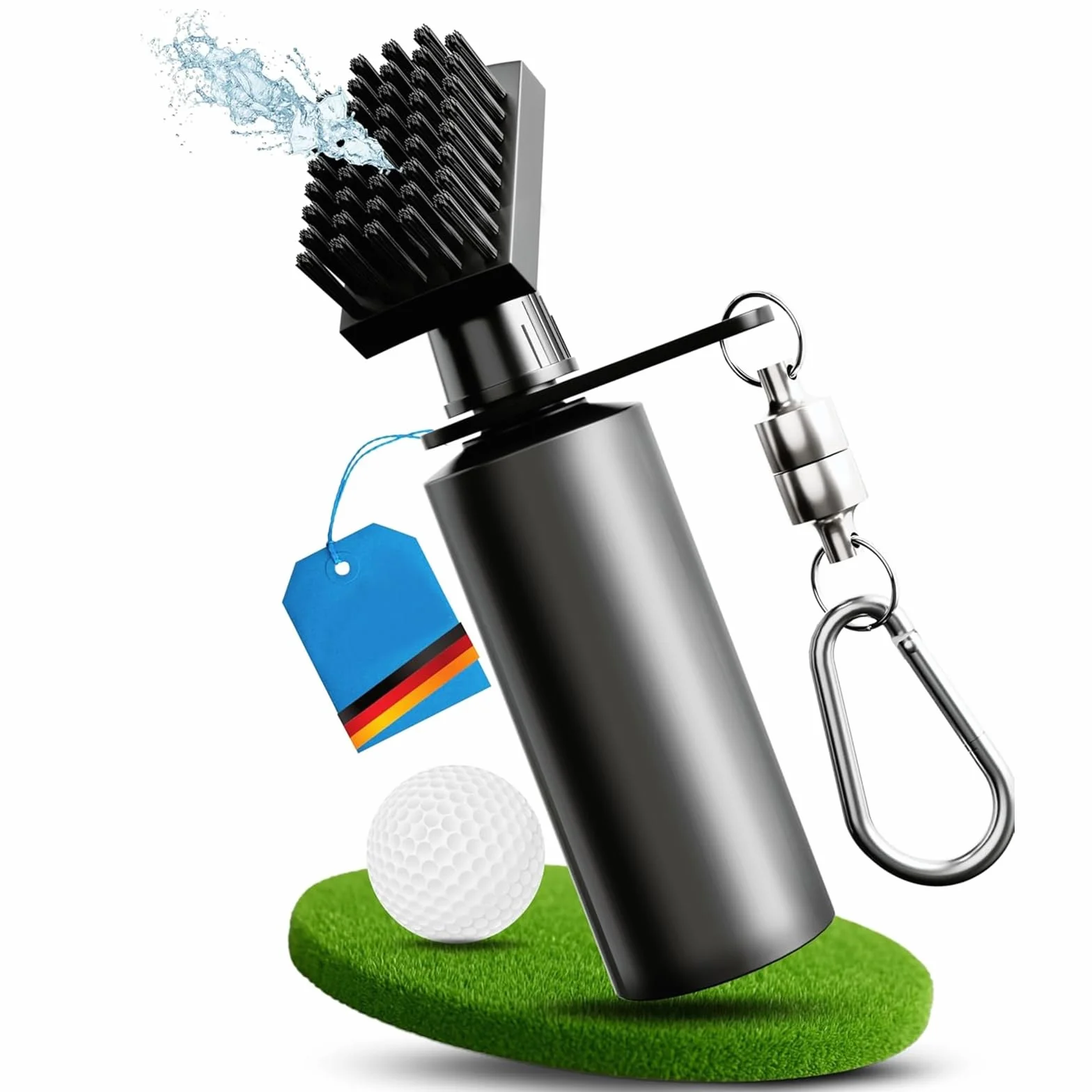 SINZONEu® Limpiador de Palos de Golf con Spray de Agua y Clip, Cepillo Portátil con Cerdas Nylon y Rascador