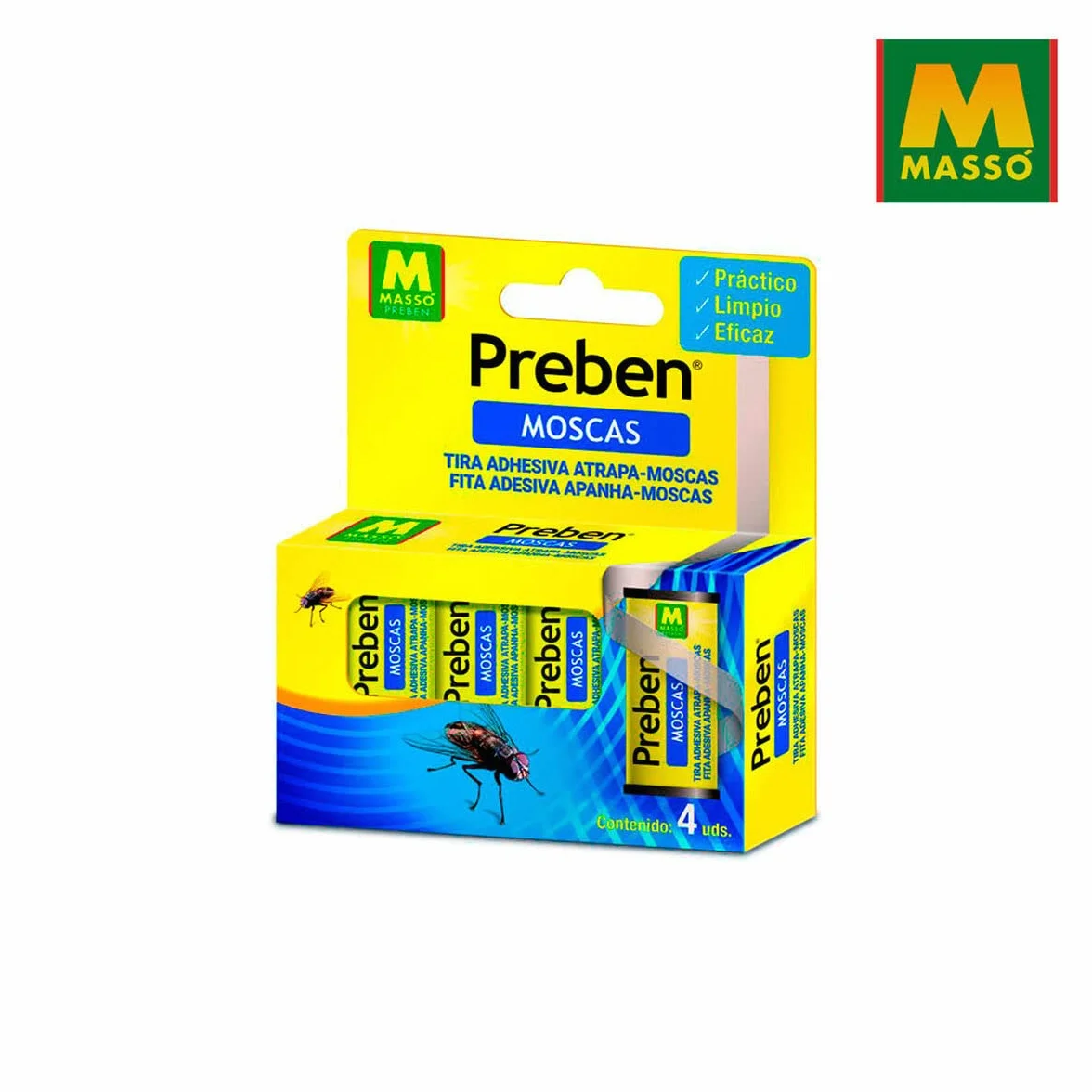 Preben 231277 flycatcher 4 pieces, yellow, 91 x 11 x 2.3 cm