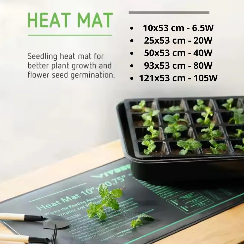 Manta Térmica para Invernaderos y Germinación de Semillas - Calefacción Constante, IP67 Resistente al Agua, S/M/L/XL/XXL, Opciones con Controlador de Temperatura