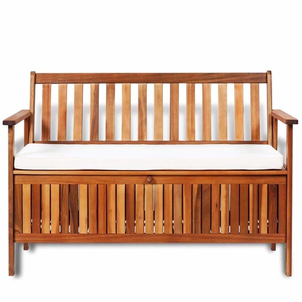 Festnight Banco Arcón Exterior Garden Bench Banco de Almacenaje Madera Maciza Acacia 120x63x84 cm