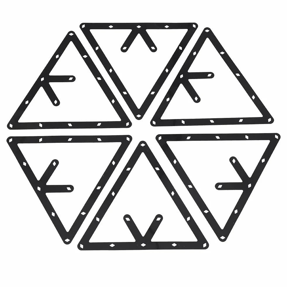 Akozon Triángulo de Billar Americano Soporte de Bola Posicionamiento Mesa de Billar Accesorio Juego 6 Piezas Estante Negro