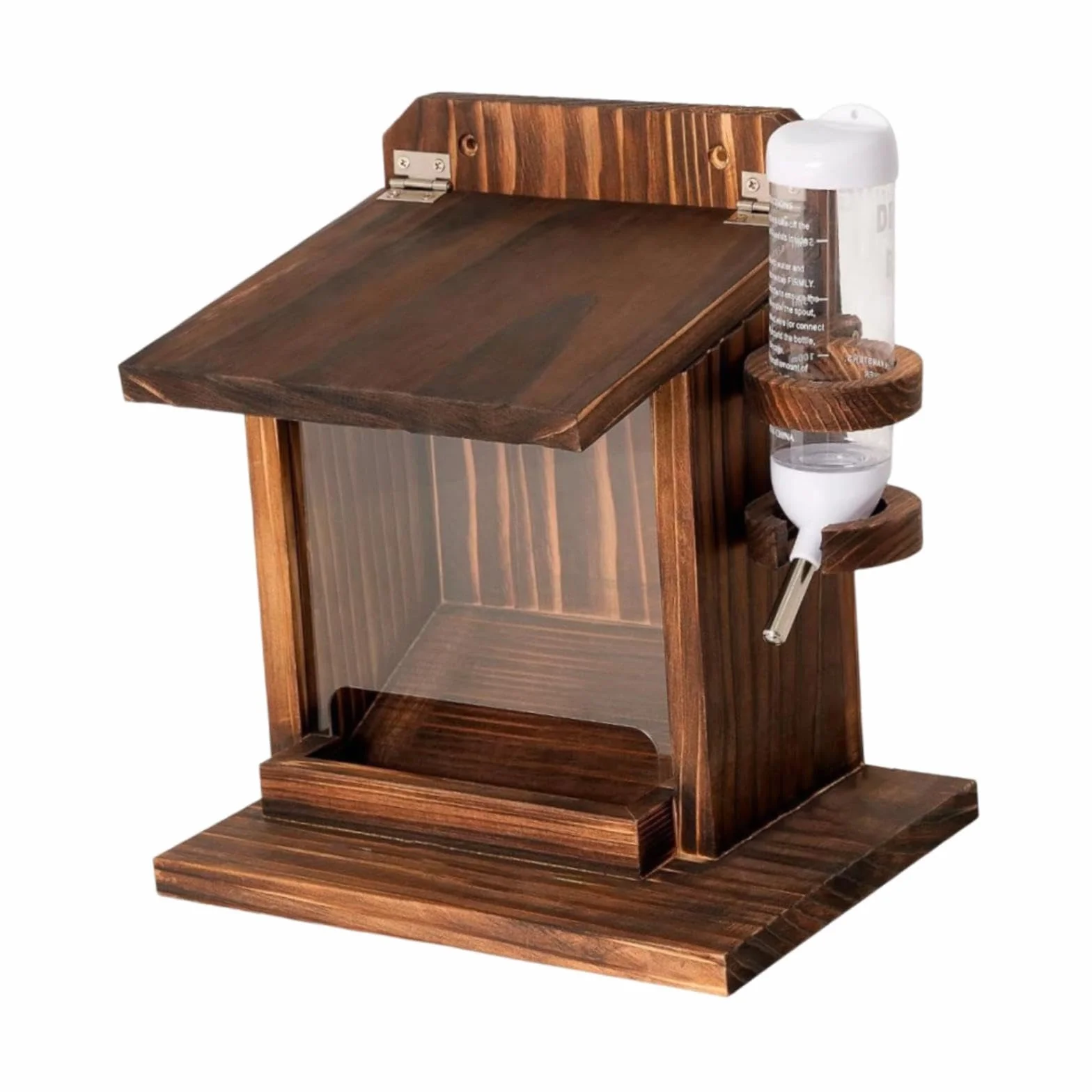 Comedero para Ardillas Fabricado para Uso en Exterior, Casa para Ardillas Listadas, Estación Alimentación Ardillas con Tapa, Resistente a La Intemperie para Jardín de Invierno Exterior