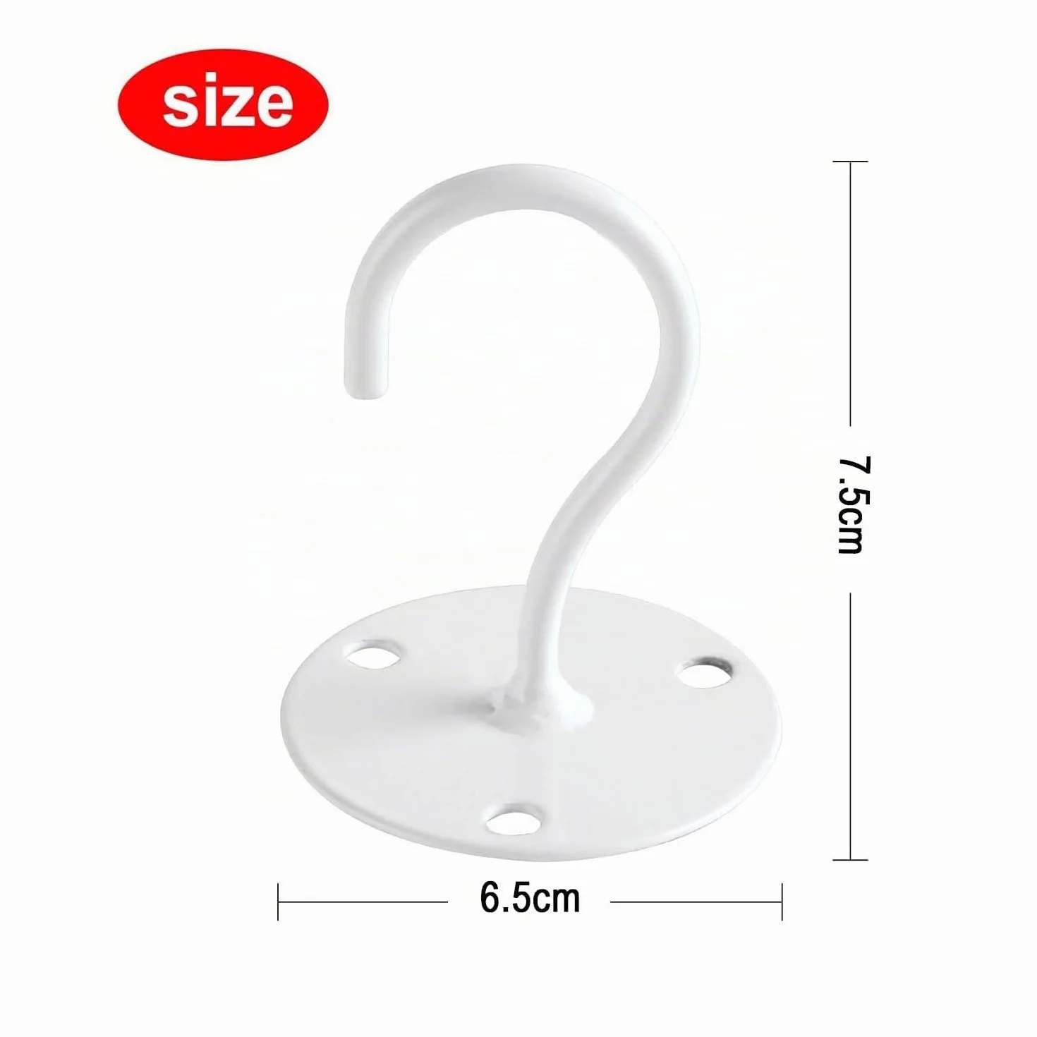 Voarge - Ganchos de techo de acero inoxidable (2 unidades, soporte de pared, para macetas, con tornillos para colgar comederos de pájaros, color blanco