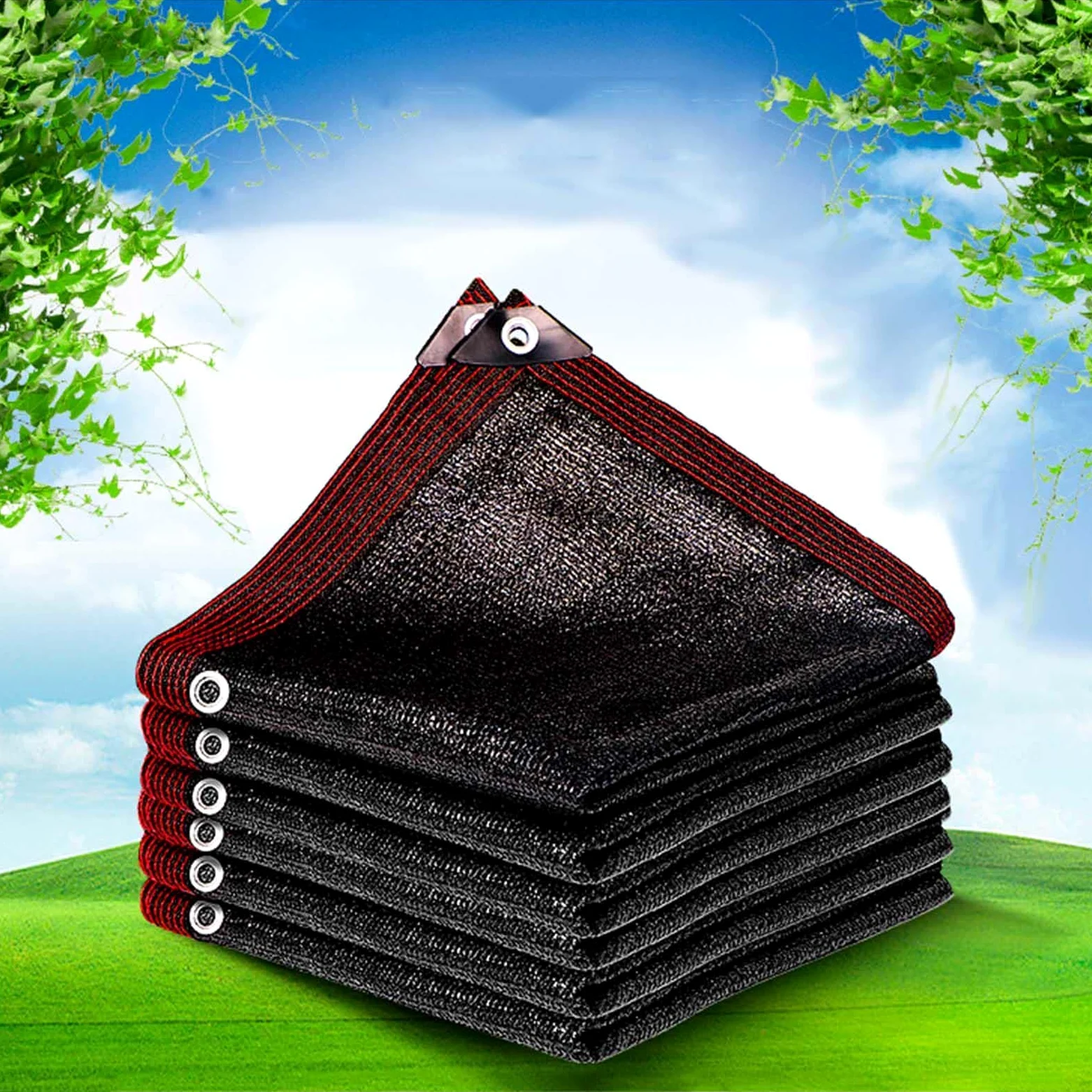 Red de sombra negra 80 % resistente a los rayos UV, 4 x 5 m, malla de protección solar para jardín/invernadero, tela de sombra al aire libre, toldo versátil, toldo resistente