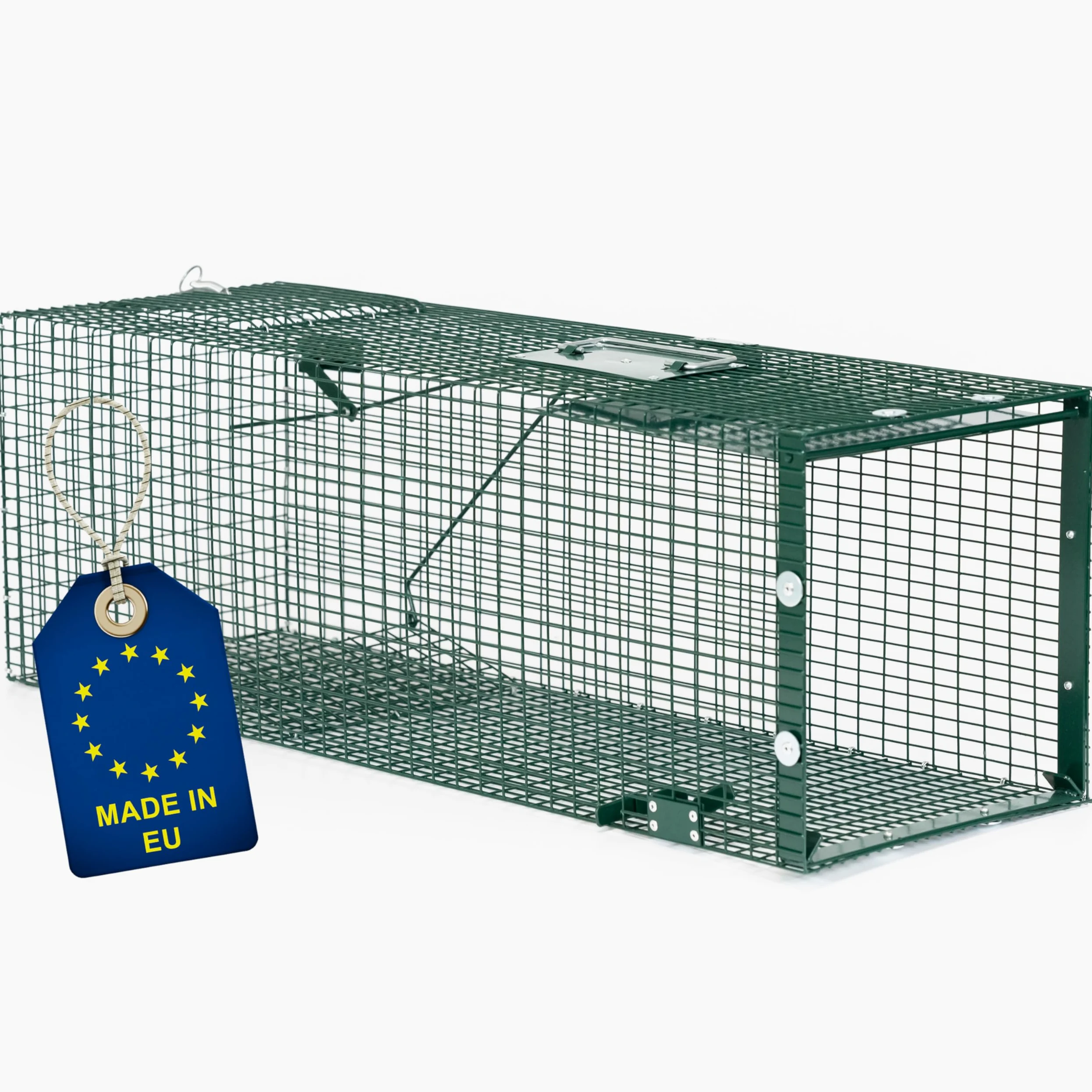 ITA Trampa para Animales Vivos 5002-90x30x30 cm - por Martas Gatos Ratas - 1 Puerta, Resistente al Tiempo, Reutilizable, Montada - Made in EU