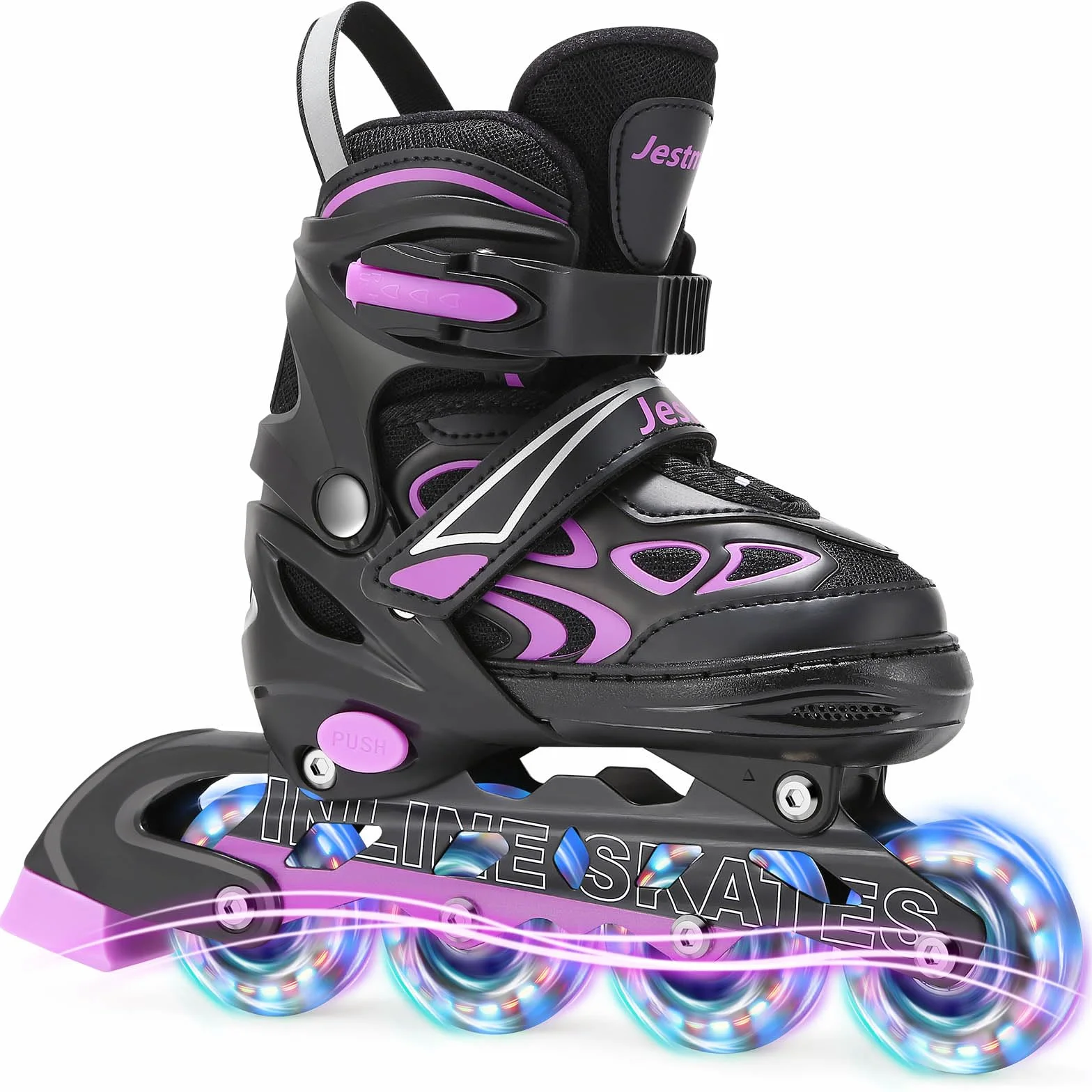 Patines en Linea Ajustables 4 Tamaños con Ruedas Que Brillan para Niños Niña Niño