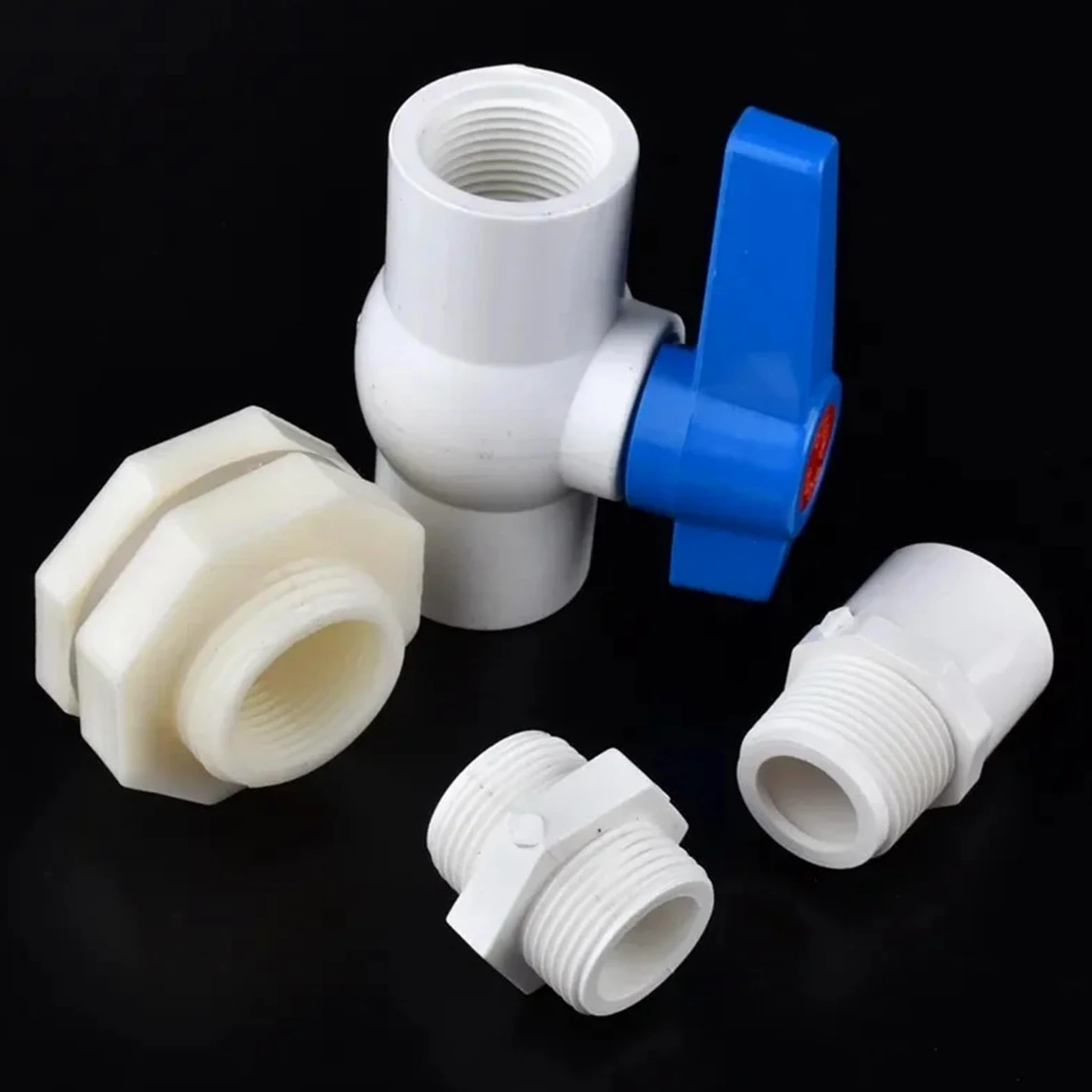 Juego de 1/2", 3/4" y 1" PVC for acuario, entrada agua, drenaje, junta directa/codo, conector tubería riego for jardín, válvula(3l4 Inch Elbow,3Pcs)