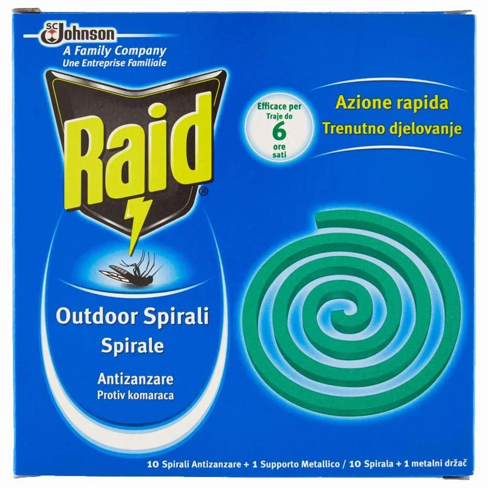 Raid - Espirales antimosquitos, pack de 6 x 10 uds (Total 60 uds)