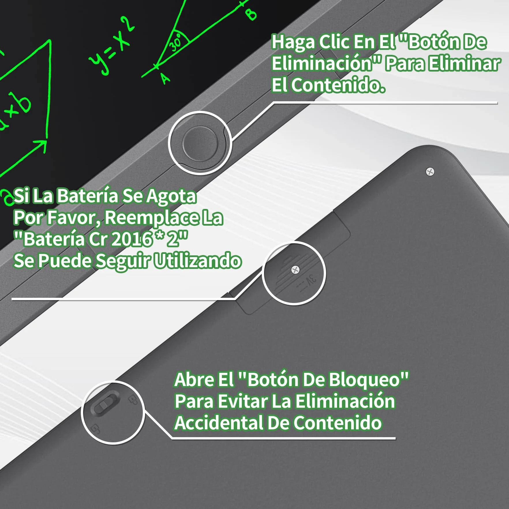 GIGART Tableta de Escritura LCD 15 Pulgadas Pizarra Infantil Reutilizable Juguetes Niños 3-8 Años (Gris)