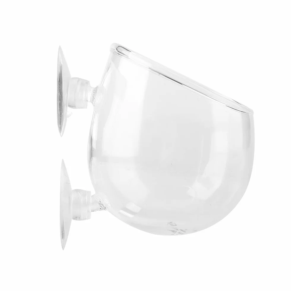 Fashionclubs Planta Acuática Cristal de Vidrio para Acuario Tanque de Peces con 2 Ventosas Accesorio Decorativo Cultivo Plantas Vivas Cristal Vidrio Lavamanos Rojo