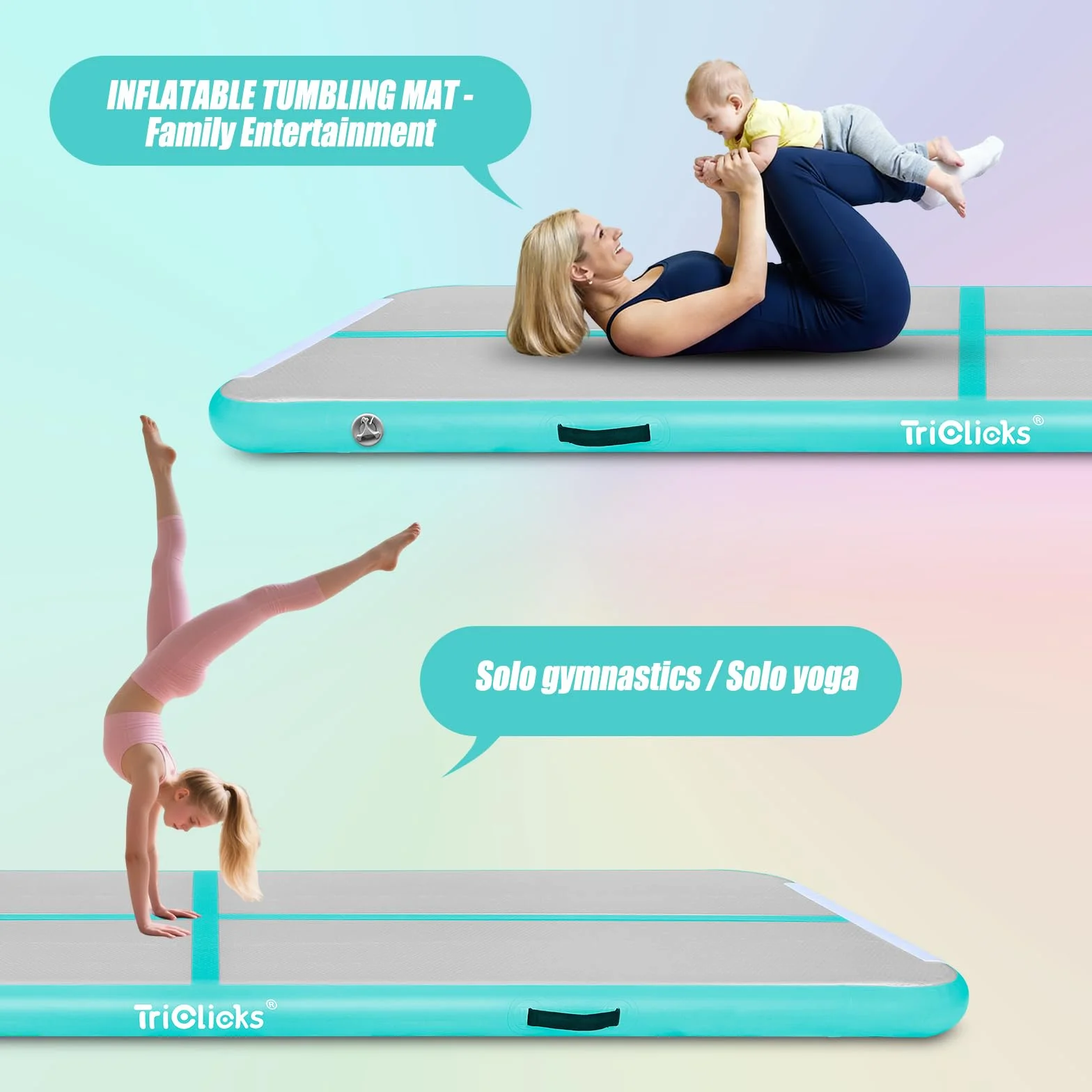 Colchoneta inflable gimnasia 3m 4m 5m Air Matte Tumble Track 10cm