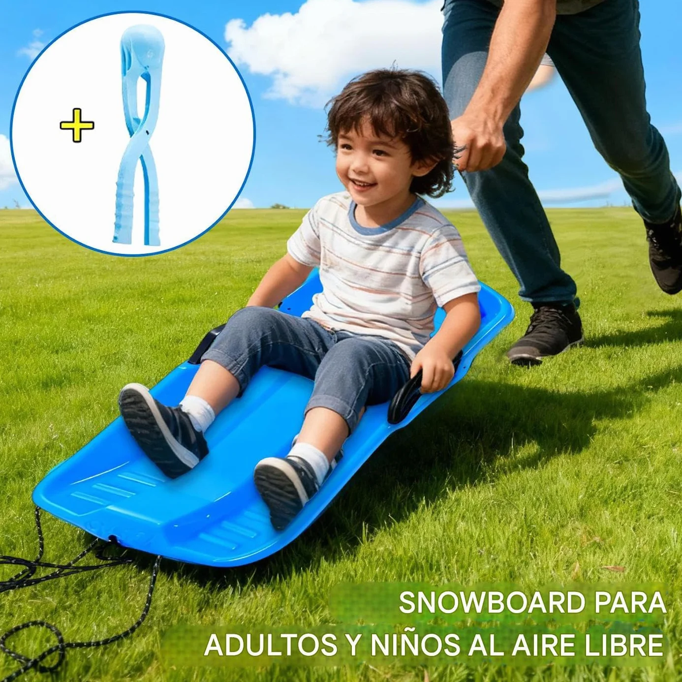 Trineos de Nieve para Niños y Adultos, Equipo de Trineo Ligero, Disco Skiboard para Playa Montañas Hielo Hierba