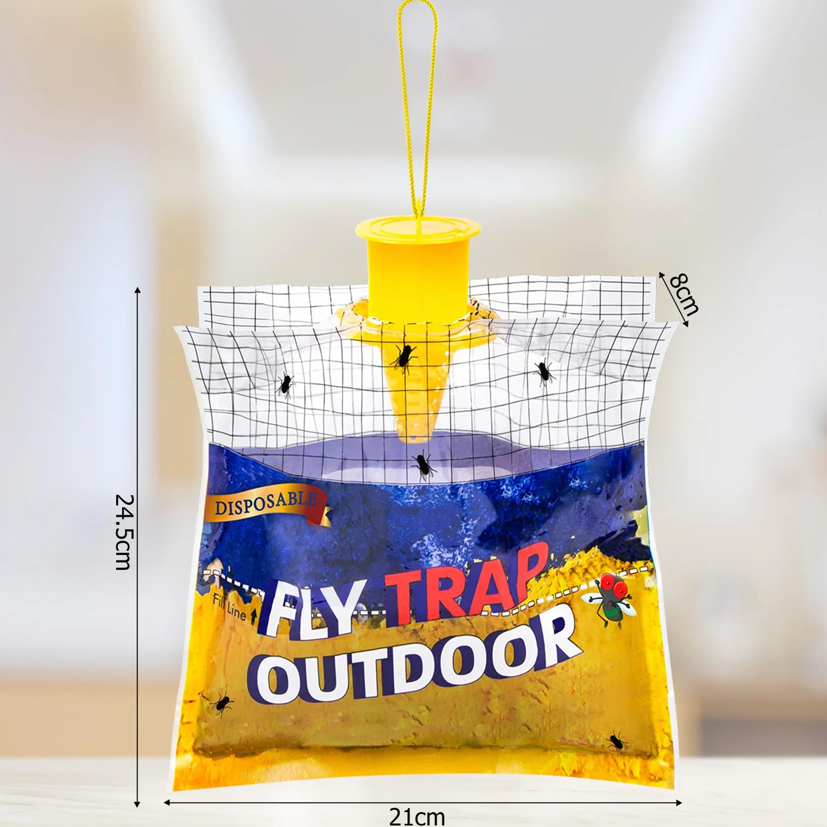 4 Piezas Bolsa Atrapa Moscas, Trampas Moscas para Colgar, Trampas para Moscas Exterior, Trampa para Moscas para El Hogar y El Jardín