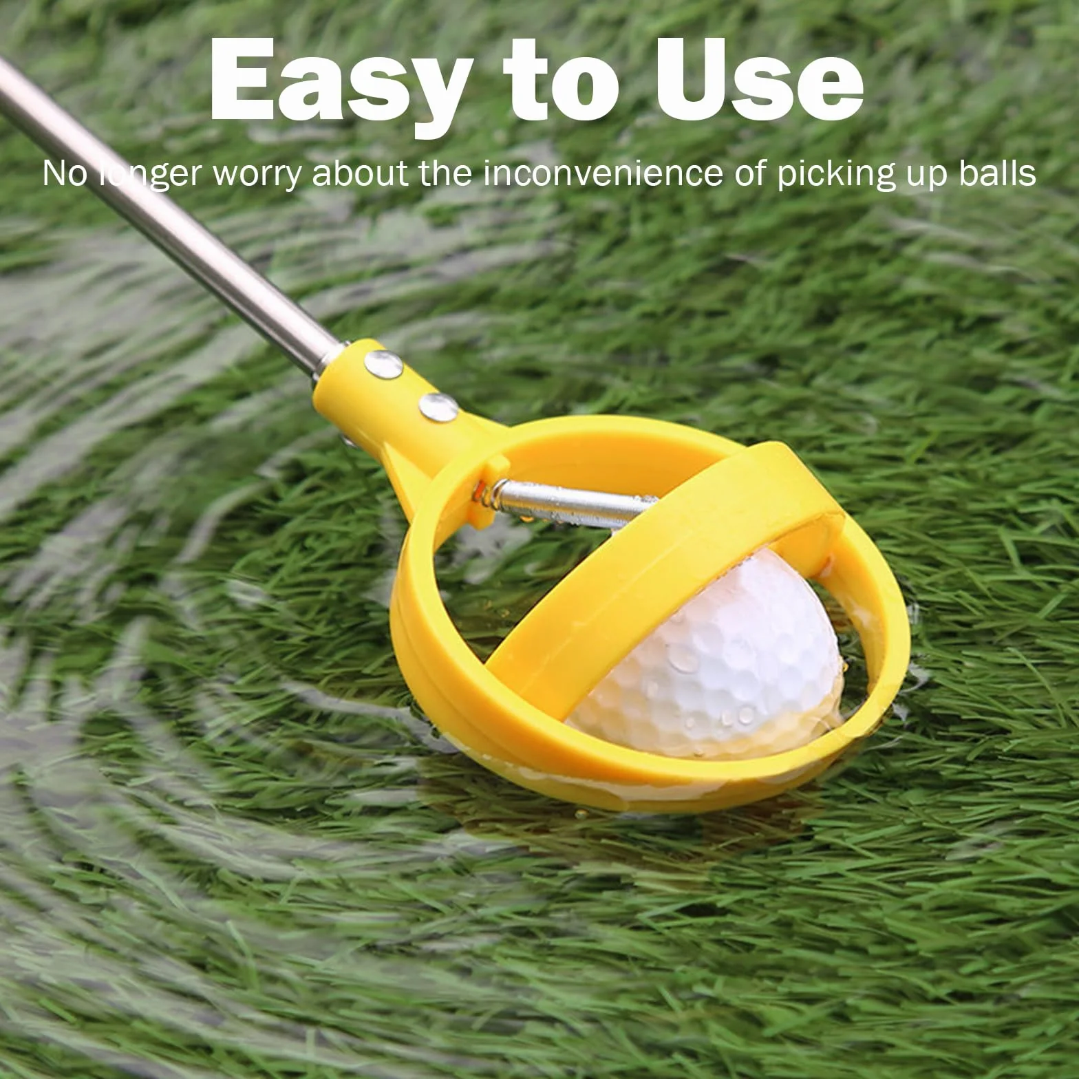Ideal Swan Recogedor de Pelotas de Golf Retráctil Telescópico de Acero Inoxidable