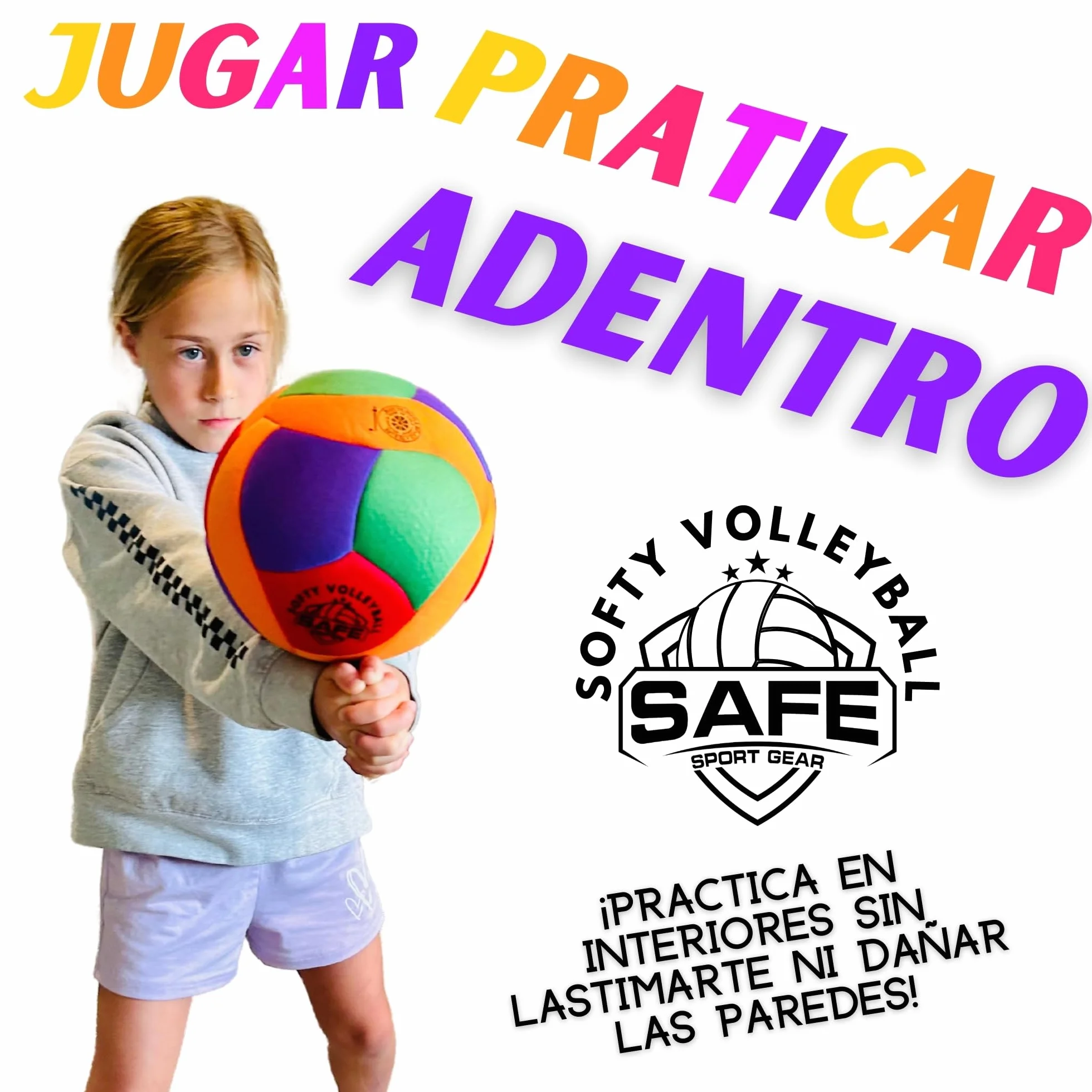 Safe Sport Gear Softy Volleyball - Balón de Voleibol Suave para Niños con Rebote Realista