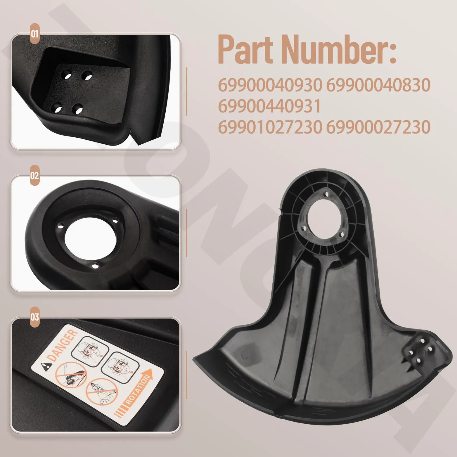 69900040930 - Protector de césped compatible con Echo Shindaiwa SRM-1500, SRM-1500A, SRM-2200, SRM-200CE, SRM-3000, SRM-3010 recortadora/desbrozadora reemplaza 69900040830 69900440930 1 6999. 01027230