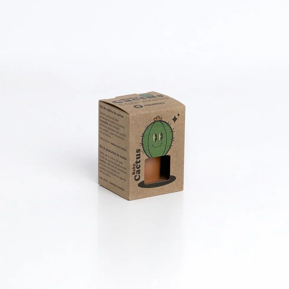 Baby Cactus – Kit de Cultivo de Cactus con Maceta de Barro Artesanal | Fácil de Cuidar | Regalo Original y Decorativo | Resetea