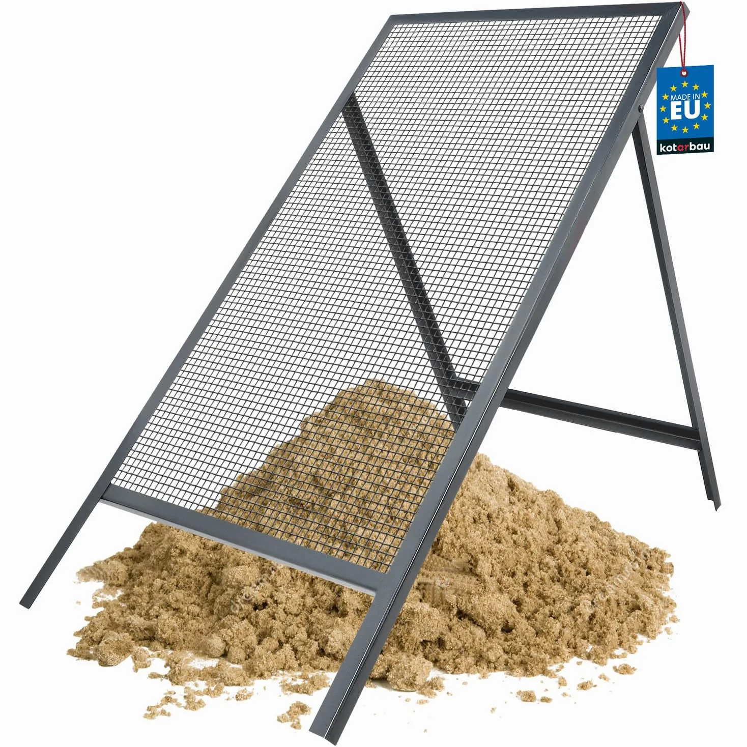 KOTARBAU® Cribas de Arena - Cedazo Arena 10 x 10 mm - Tamiz de Tierra - Acero - 60 x 120 cm - Gris - Criba de Compost