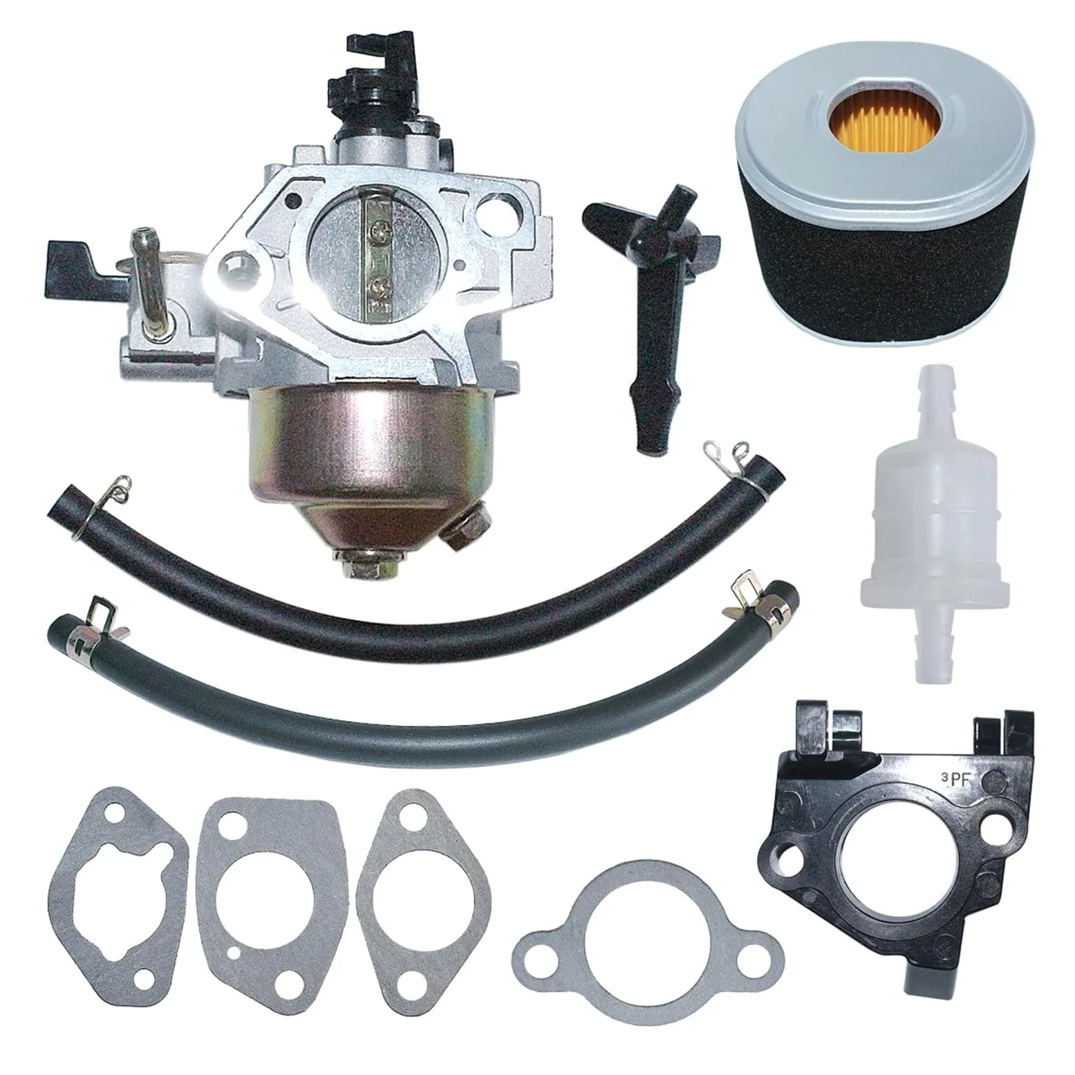 Filtro de Aire del carburador for cortacésped GX390 de 13 HP, GX 390 de 188 F, Pieza del Motor, Filtro de línea de Combustible, Junta Aislante de la Varilla del estrangulador