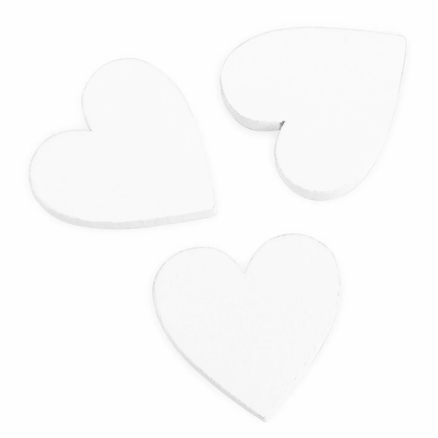 COM-FOUR® 100x Decoraciones de corazón dispersas - pequeños corazones de madera en cuatro diseños - corazones de madera para decoración de mesa en primavera (Corazones/blanco - 100 piezas)