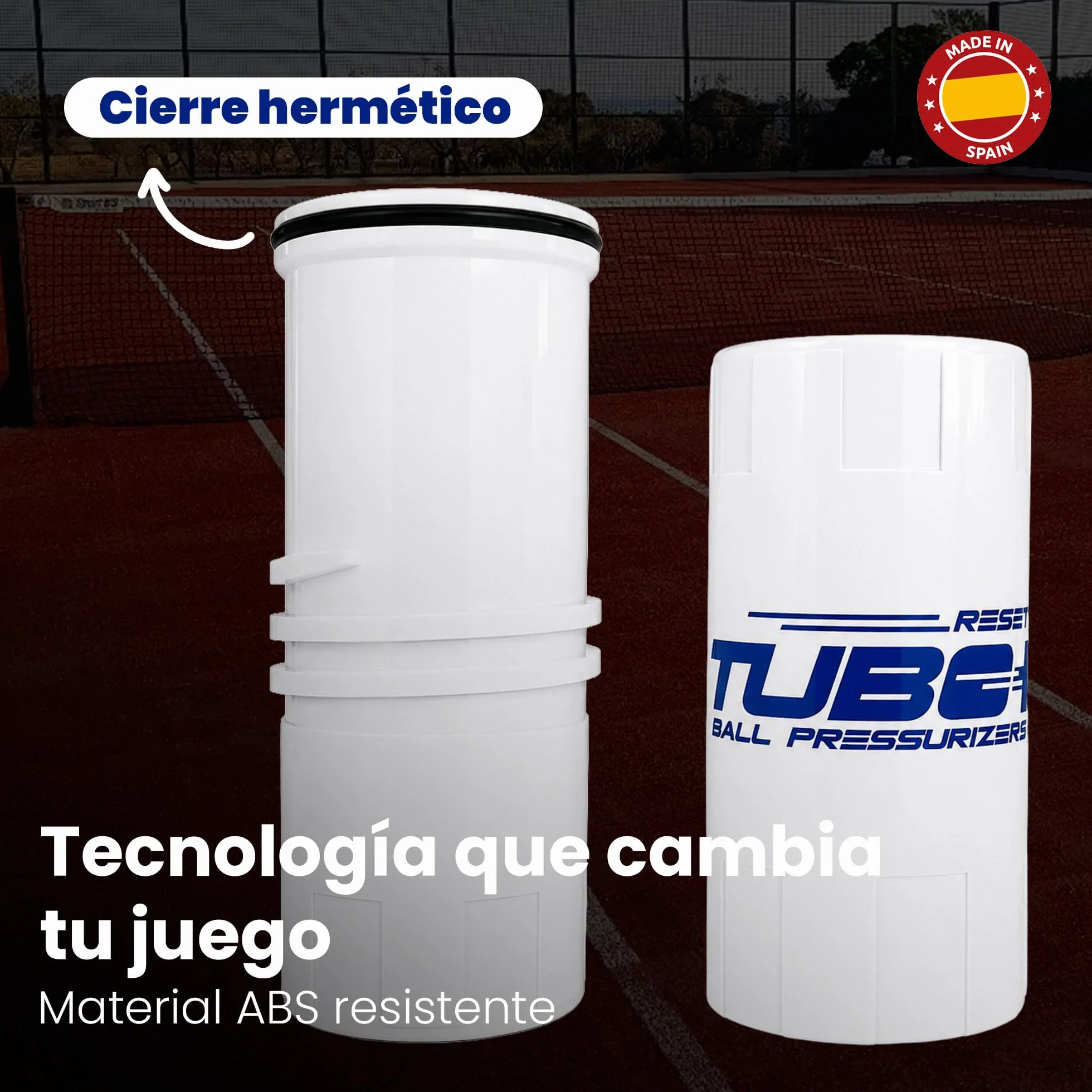 TUBOPLUS TuboX3 Color Presurizador de Pelotas de Pádel y Tenis para 3 Pelotas