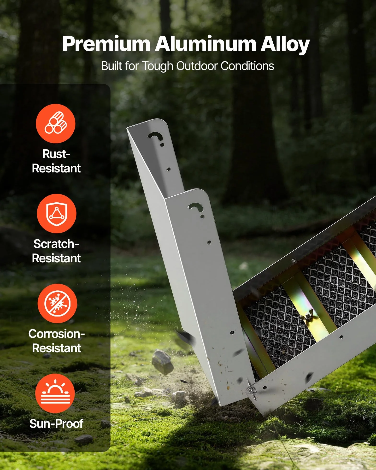 VEVOR Canaleta para Lavado de Oro 1270 mm, Equipo Portátil de Prospección de Oro, Plegable con Correa de Hombro Bolsa de Transporte Guantes, Aleación de Aluminio, para Buscar Minería Ríos Arroyos
