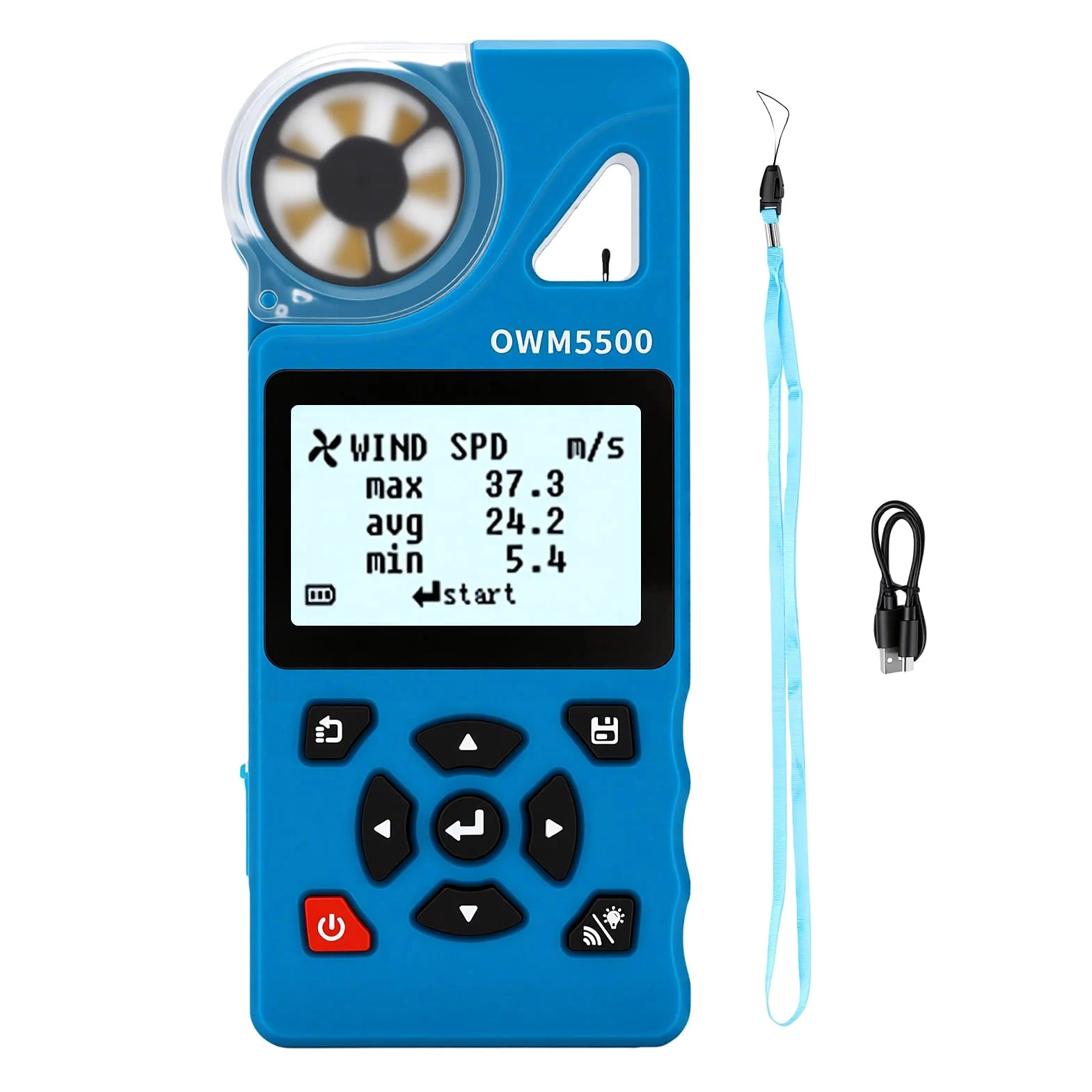 Eacam Anemómetro Digital Versátil con Control de Aplicación y Almacenamiento de 8000 Datos para Entusiastas la Vela y el Surf (OWM5500)