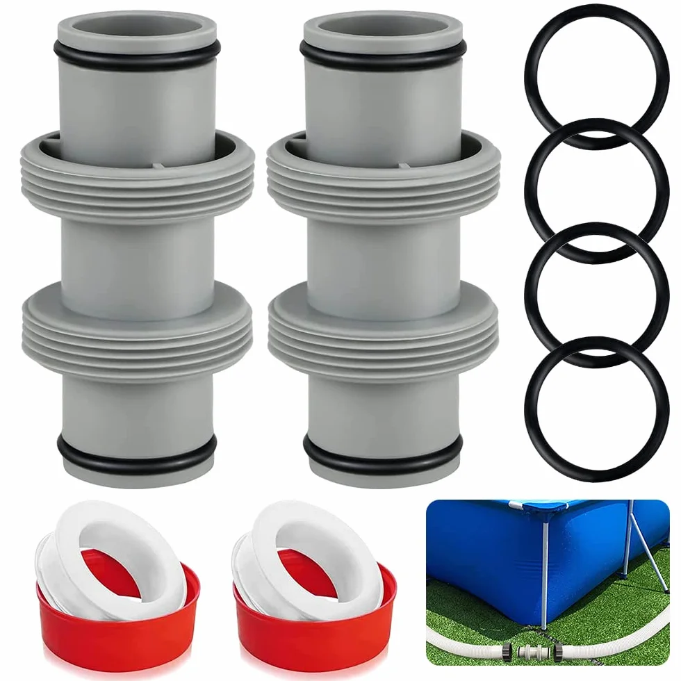 Adaptador Manguera Piscina 38mm, Conector Recto para Piscina Intex Bestway