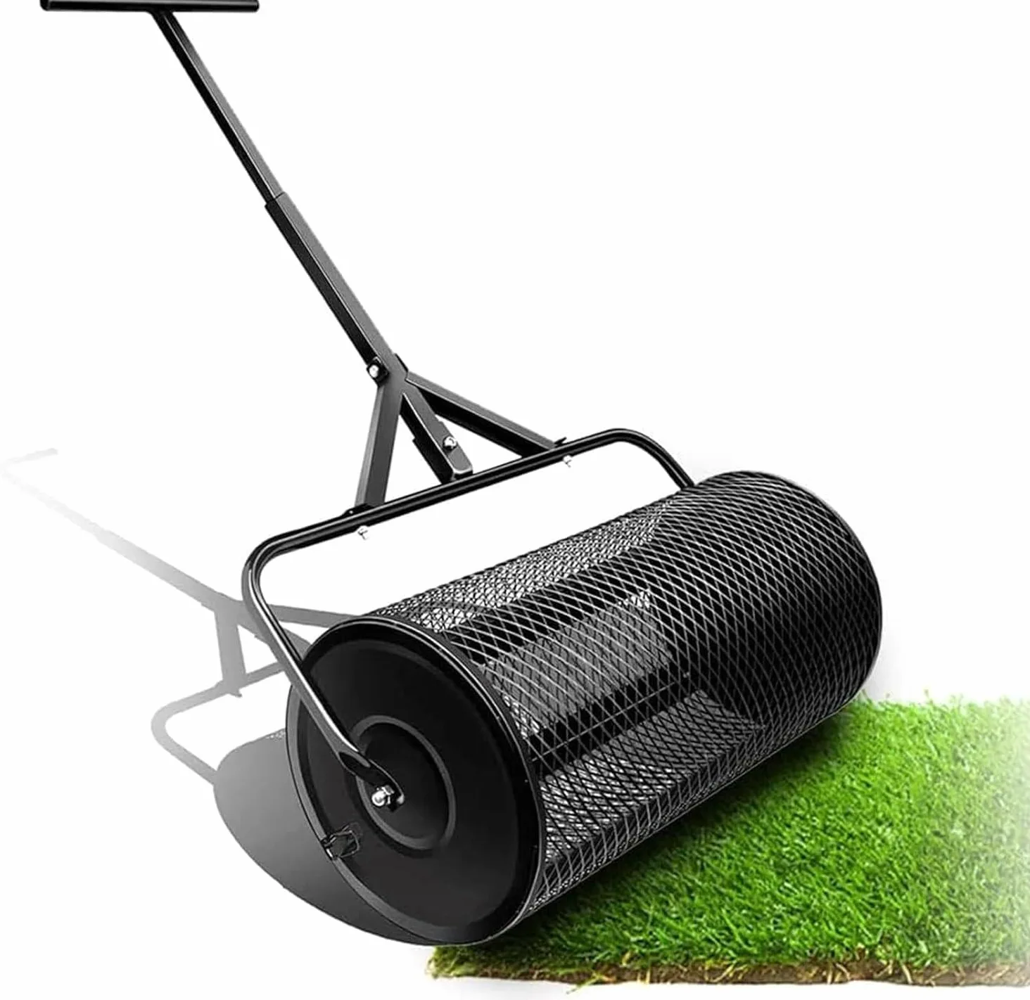 Esparcidor de abono para césped y jardines, 12.5 pulgadas, esparcidor de semillas de malla de metal, herramienta de jardín para un enriquecimiento eficiente del suelo