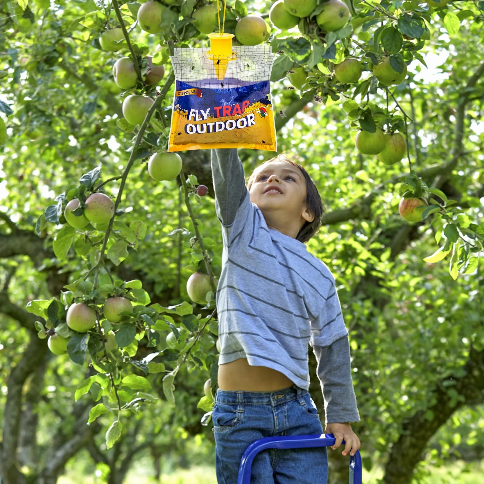 4 Piezas Bolsa Atrapa Moscas, Trampas Moscas para Colgar, Trampas para Moscas Exterior, Trampa para Moscas para El Hogar y El Jardín